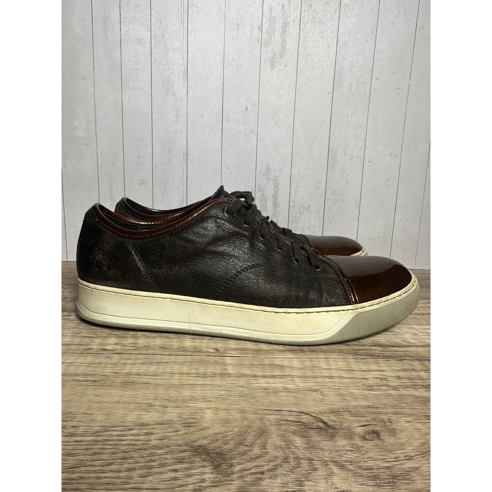 Lanvin Lanvin DBB1VMV Canvas Sneakers Men’s UK 9 Distressed Patent Size US 10 / EU 43 - 2 Thumbnail