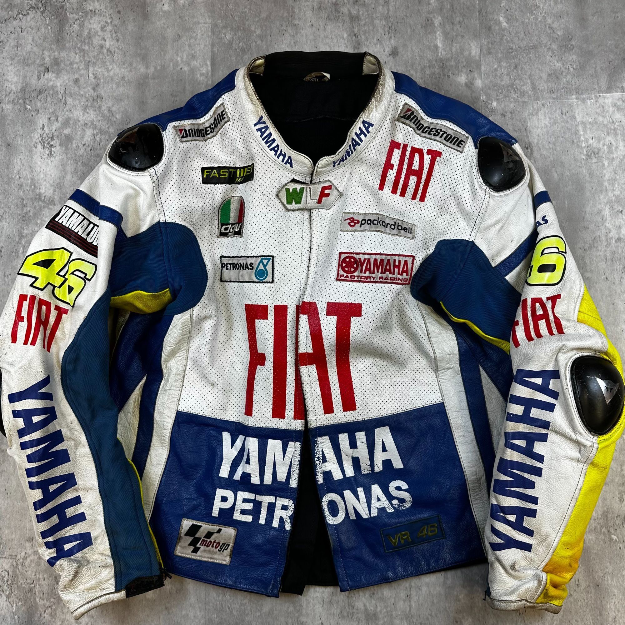 Vintage Yamaha Leather Moto Jacket With Pads (M)