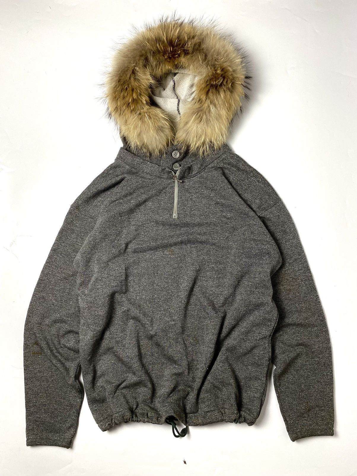image of If Six Was Nine x Tete Homme Fur Hoodie Tete Homme in Grey, Men's (Size Large)