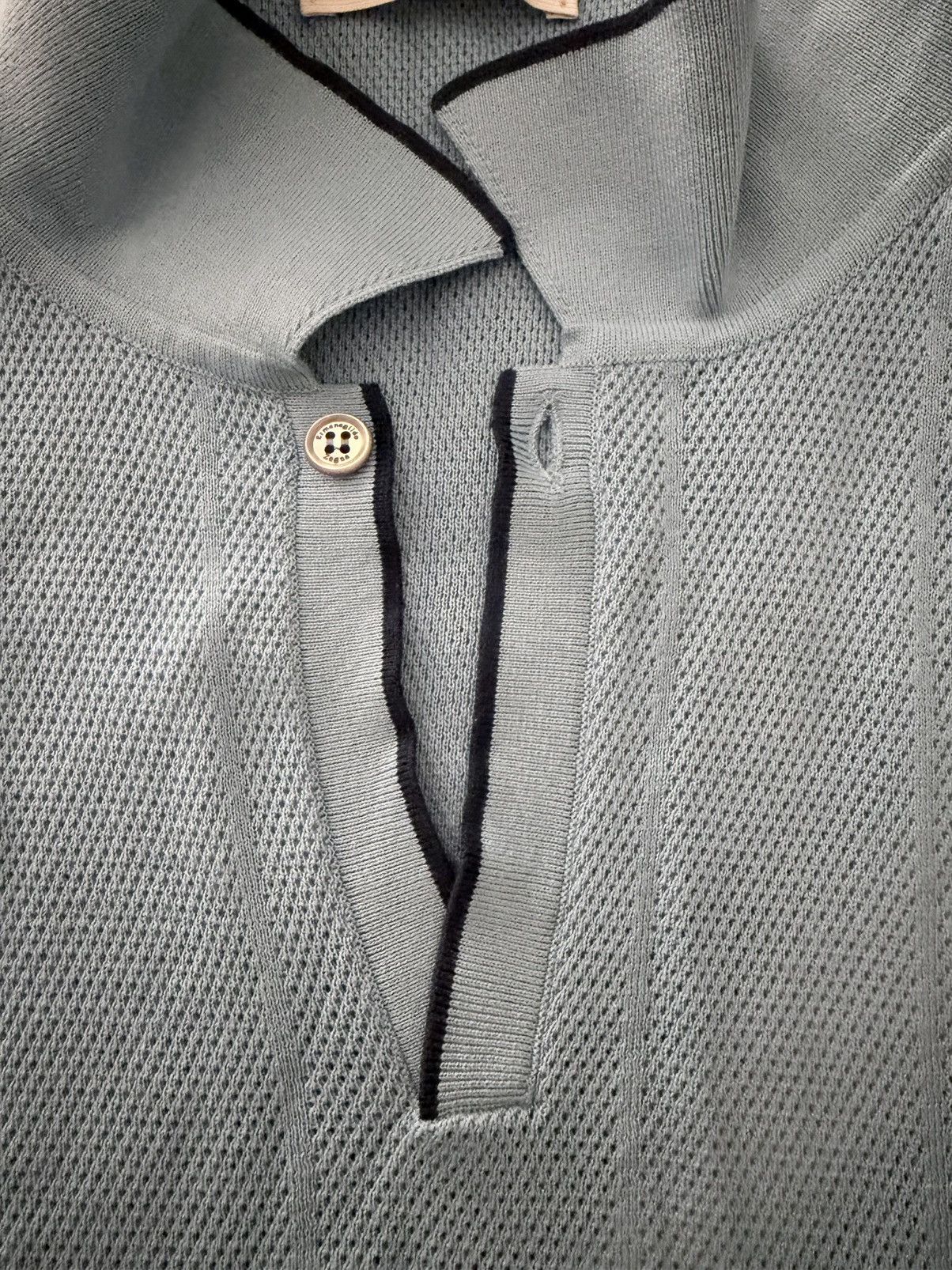 Ermenegildo Zegna Ermenegildo Zegna Knit Polo Sweater Blue Italy Sz 56 XXL Size US XL / EU 56 / 4 - 7 Thumbnail