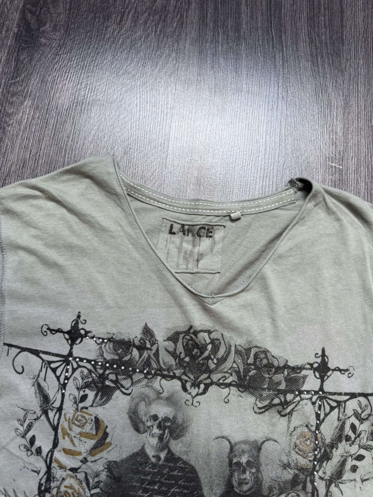 Japanese Brand Y2K Scull Print Demonic Avantgarde vintage t-shirt Size US L / EU 52-54 / 3 - 4 Thumbnail