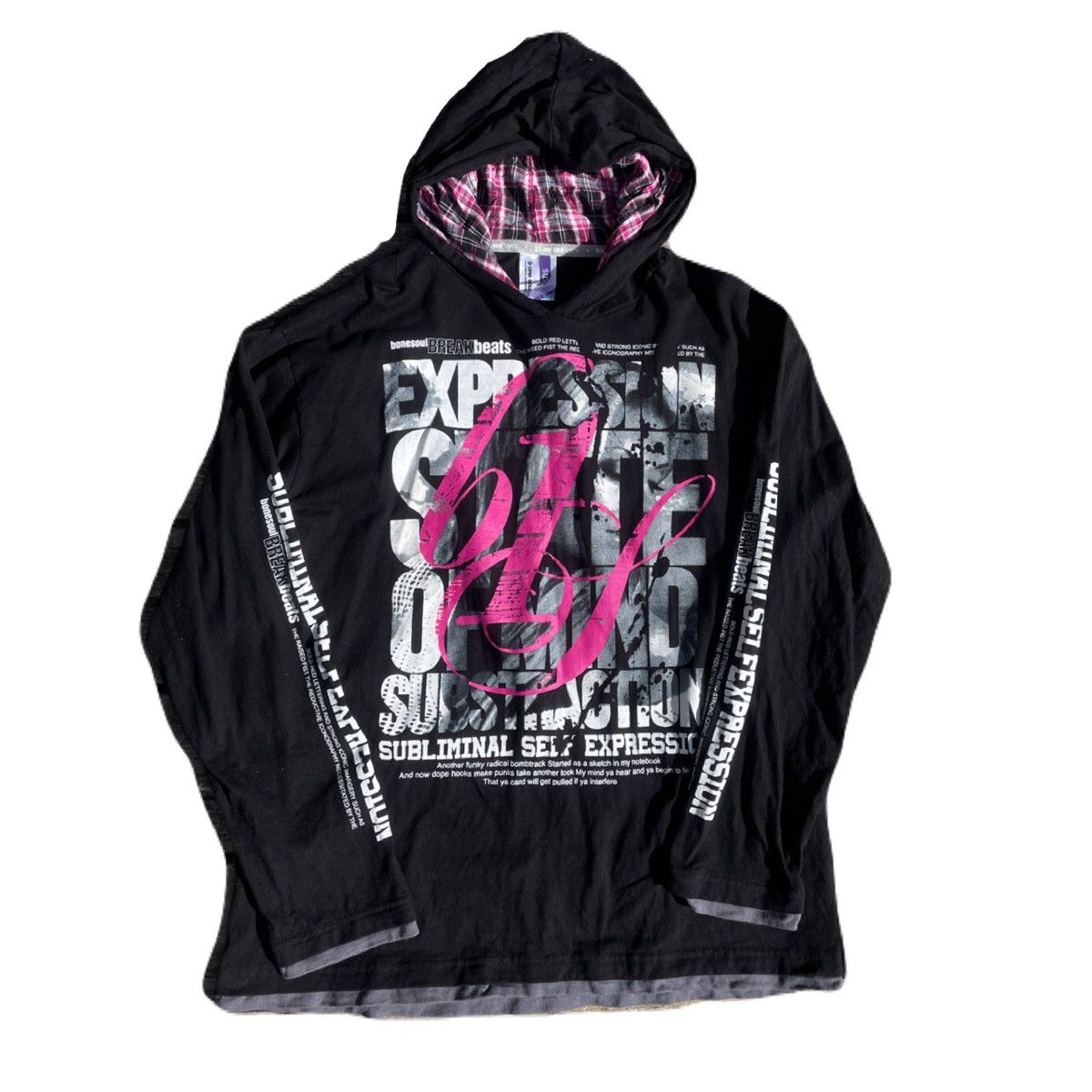 If Six Was Nine 2000s Japanese archive Vkei Layered Poem Lightwight Hoodie Size US M / EU 48-50 / 2 - 2 Thumbnail