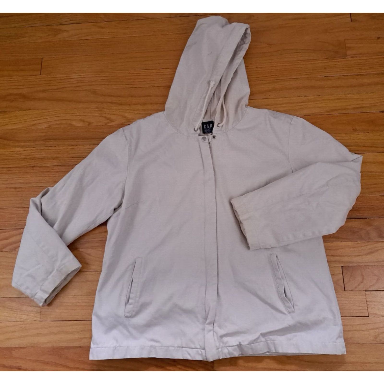 Gap VINTAGE Gap Jacket Womens XL White Woman Denim Full Zip Hooded Light size Size XL / US 12-14 / IT 48-50 - 2 Thumbnail
