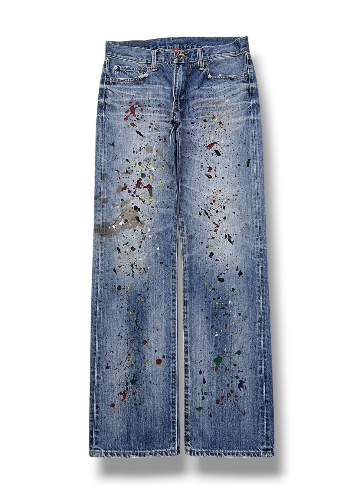 Uniqlo Vintage Uniqlo UJ S002 Japan - Paint Splatter, Faded Wash Size US 32 / EU 48 - 2 Thumbnail