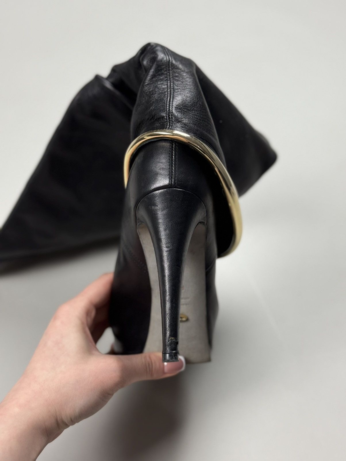 Sergio Rossi Sergio Rossi Ladies Leather Over The Knee Heeled Boots Size US 8.5 / IT 38.5 - 12 Thumbnail
