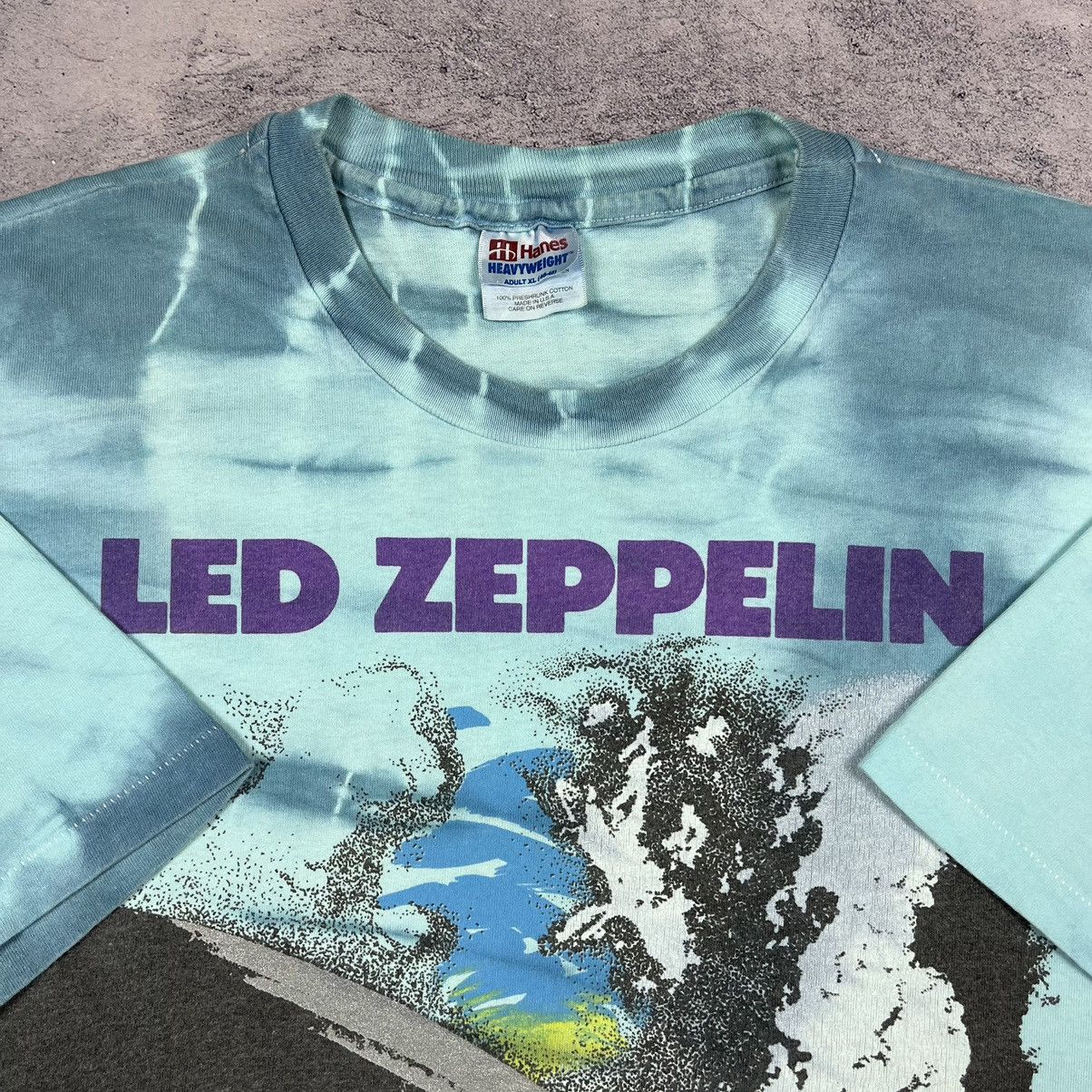 Band Tees × Vintage Vintage Led Zeppelin rare tie dye tee 1990 Size US XL / EU 56 / 4 - 5 Thumbnail
