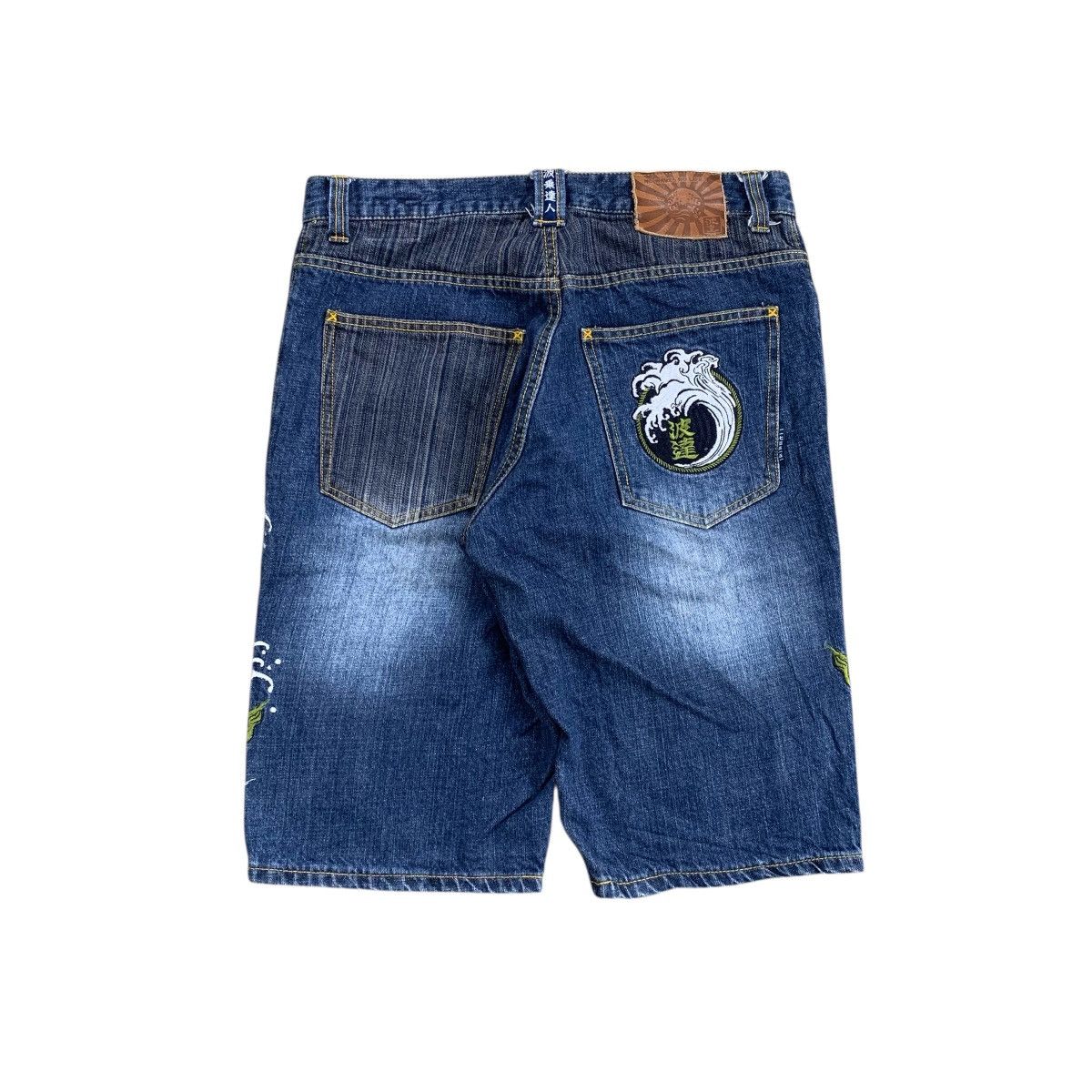 Japanese Brand Naminoritatsujin Karakuri Embroidered Jorts Denim Pants Size US 32 / EU 48 - 9 Thumbnail