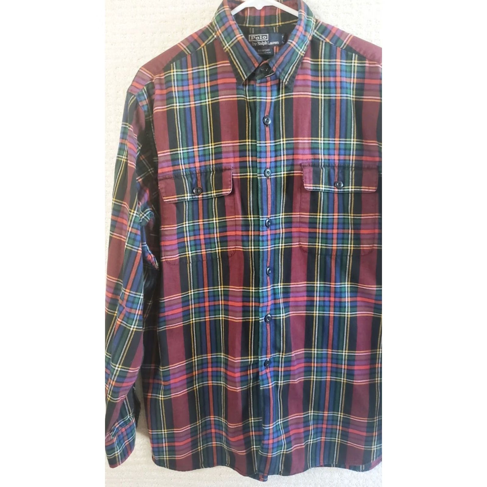Polo Ralph Lauren Ralph Lauren Polo Benford Shirt Mens L Large Red Multicolor Plaid Long Sleeve Cotton Size US L / EU 52-54 / 3 - 4 Thumbnail