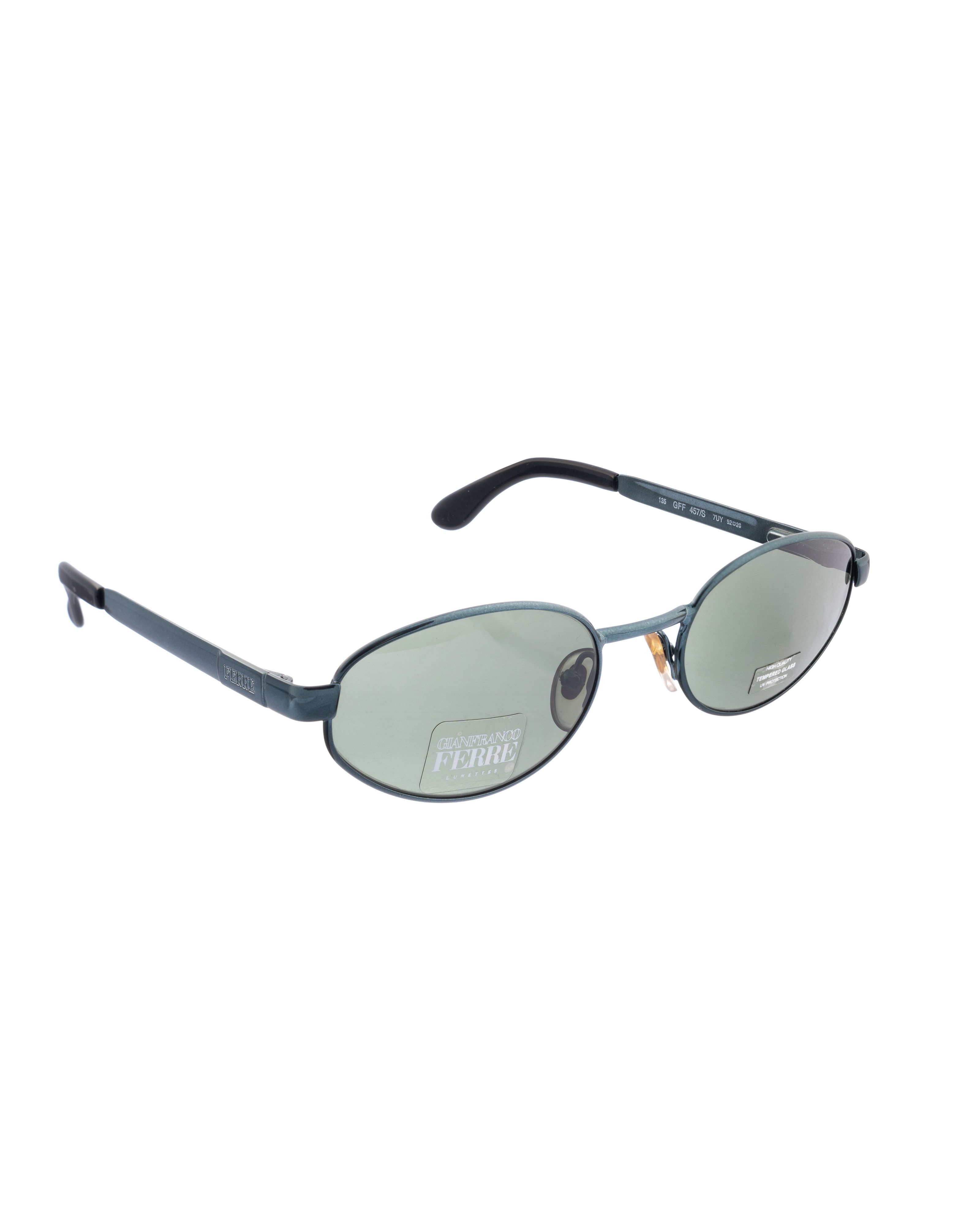 Gianfranco Ferre Gianfranco Ferre 00s Classic Black Dark Oval Sunglasses Size ONE SIZE - 3 Thumbnail