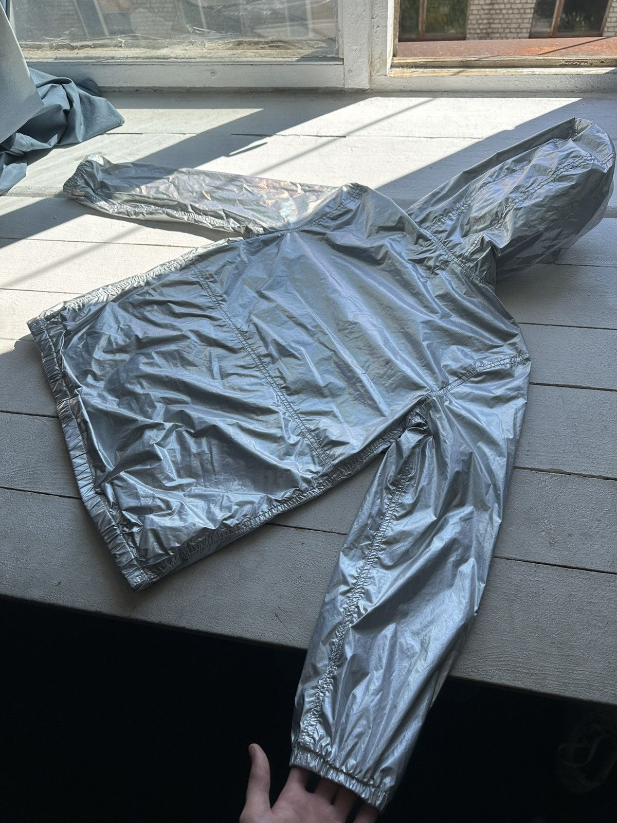 Converse SILVER 🚨 CONVERSE ALL STAR Y2K HOOD WINDBREAKER RARE ZIP Size M / US 6-8 / IT 42-44 - 10 Thumbnail