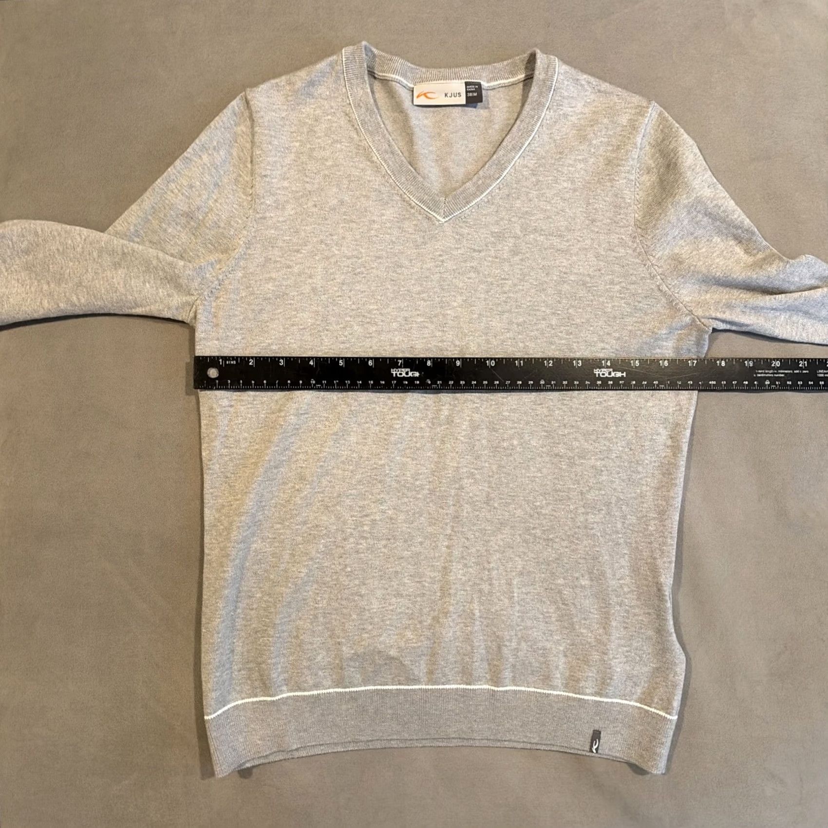 KJUS KJUS KICKL Gray Cotton Blend V-Neck Golf Sweater Women's M Gray, Pullover, V-Neck, Knit Shirt Classx Size M / US 6-8 / IT 42-44 - 4 Thumbnail