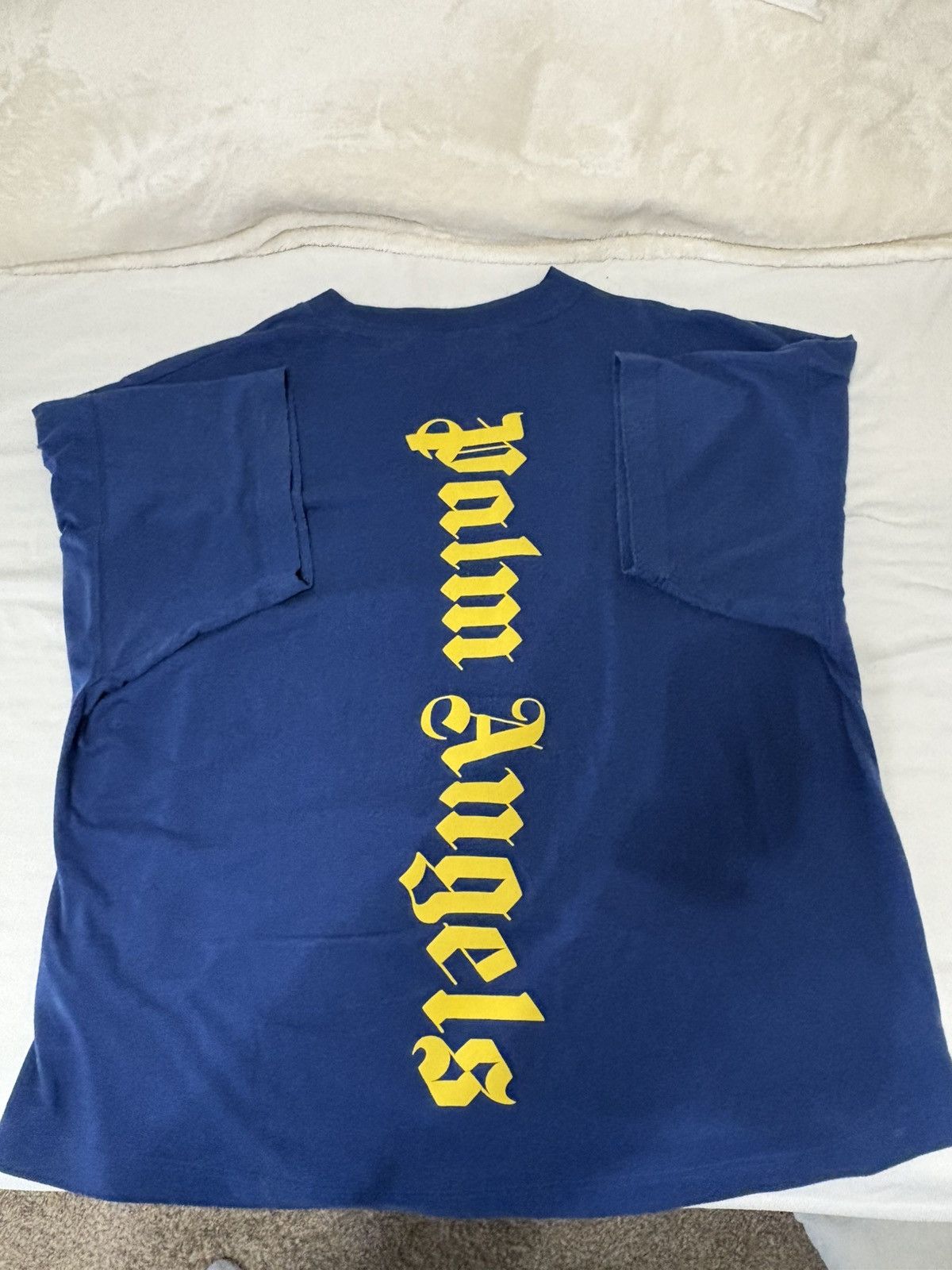 Palm Angels Palm Angels NS Logo Over Tee - Navy/Yellow - Medium Size US M / EU 48-50 / 2 - 2 Thumbnail