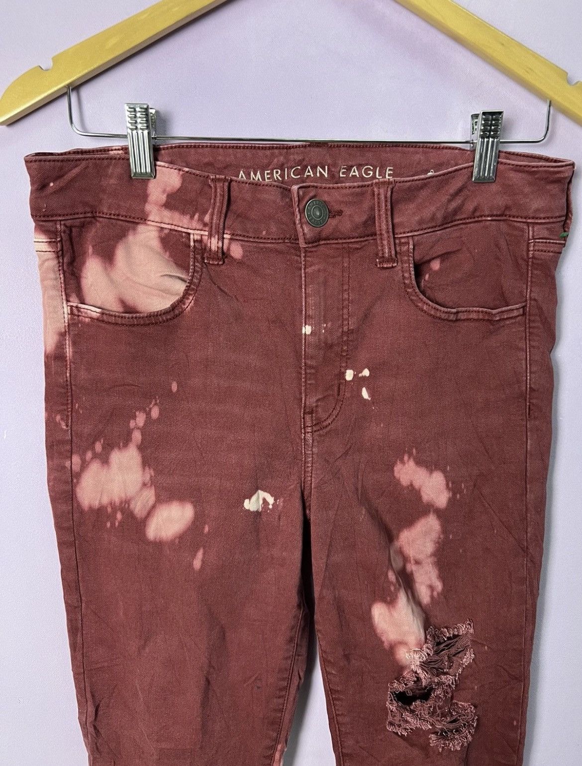 American Eagle Outfitters 🔥Rare Tie Dye American Eagle Stretchable Distressed Denim Size US 31 - 5 Thumbnail