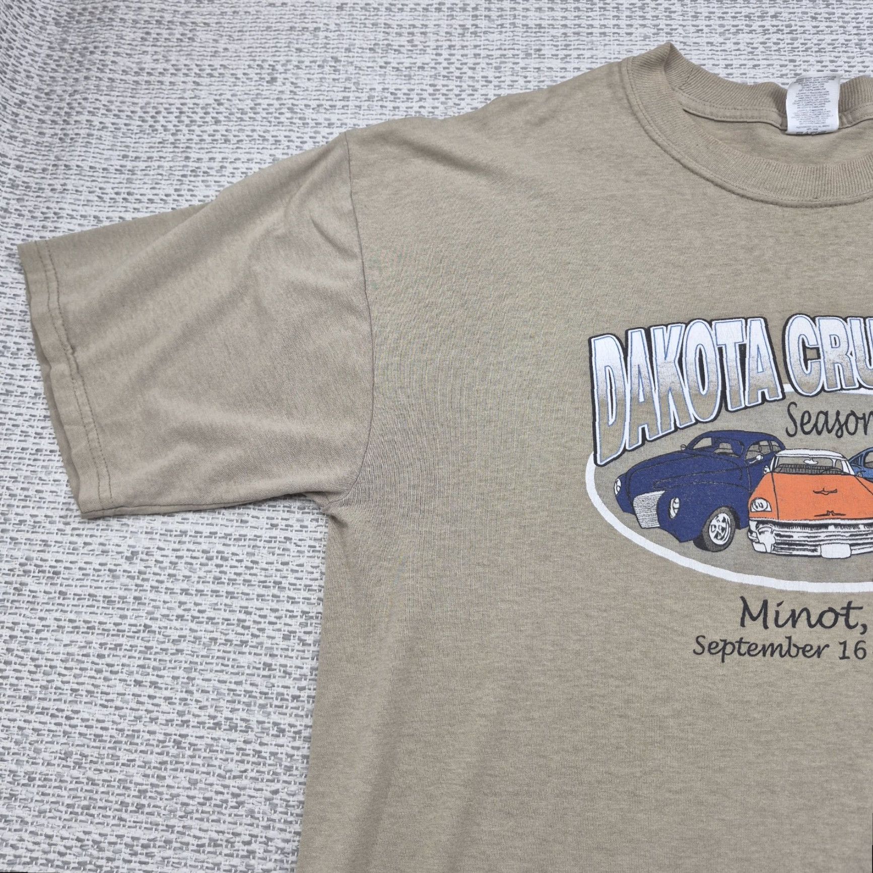 Jerzees VINTAGE Dakota Cruisers Shirt Mens XL Beige Jerzees Car Show Minot ND 2005 Size US XL / EU 56 / 4 - 2 Thumbnail