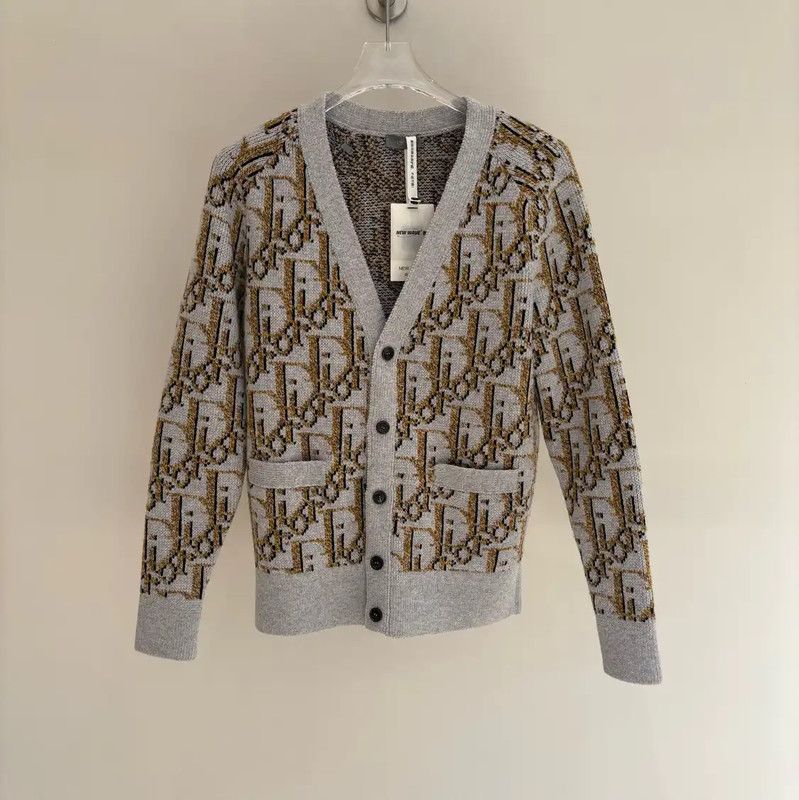 Dior Dior Gray Wool Long Cardigan for Women 0089 Size XS / US 0-2 / IT 36-38 - 1 Thumbnail