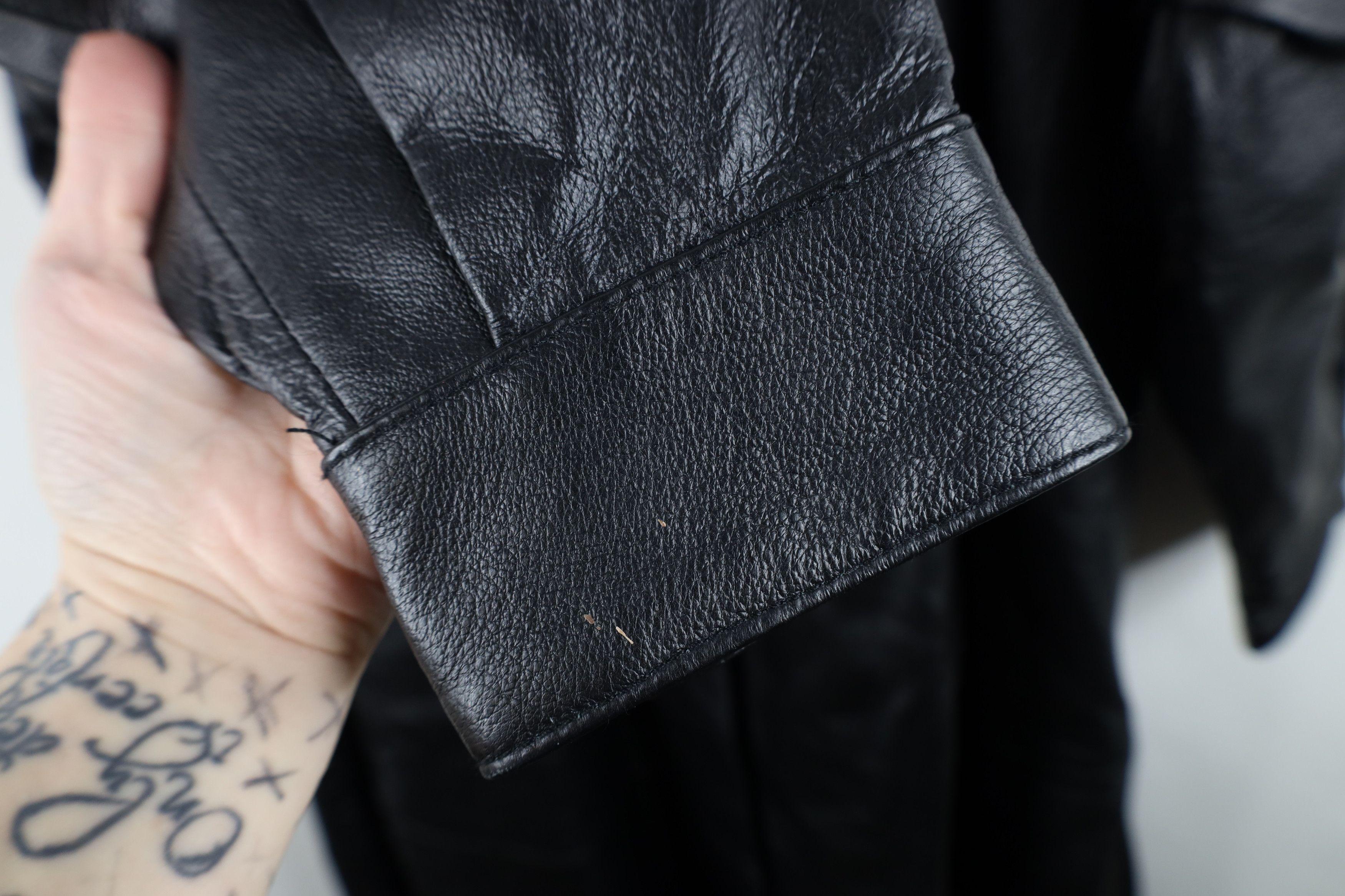 Vintage Vintage 90s Streetwear Heavy Leather Trench Coat Jacket Size M / US 6-8 / IT 42-44 - 6 Thumbnail