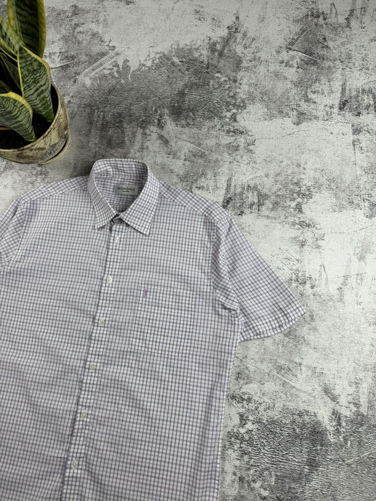Yves Saint Laurent Yves Saint Laurent YSL Paris Checked 90S Button Blank Shirt Size US L / EU 52-54 / 3 - 5 Thumbnail
