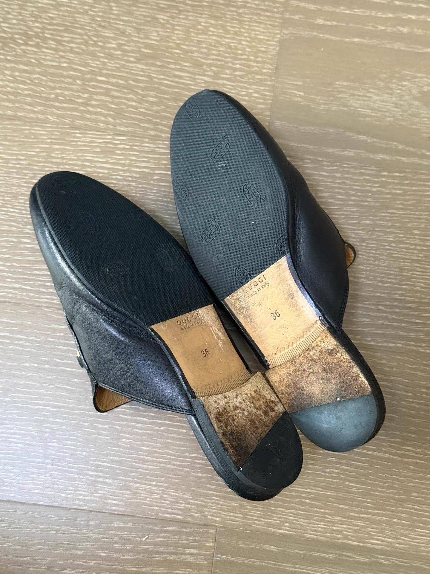 Gucci GUCCI Princetown women's leather slip-on mules Ｑ20 Size US 6 / IT 36 - 5 Thumbnail
