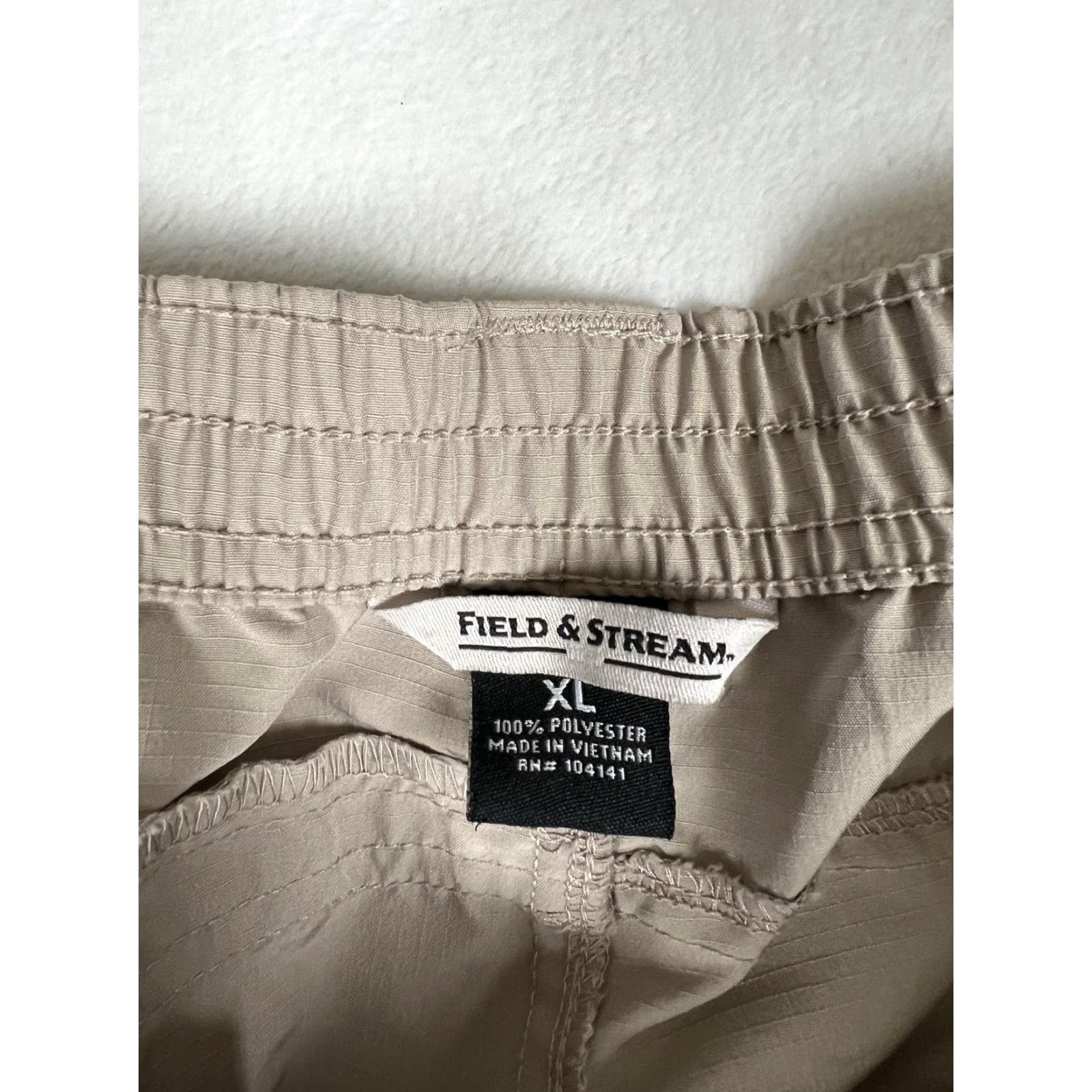 Vintage Field & Stream Pants Mens XL Khaki Lightweight Hiking Fishing Elastic Waist Size US 36 / EU 52 - 3 Thumbnail