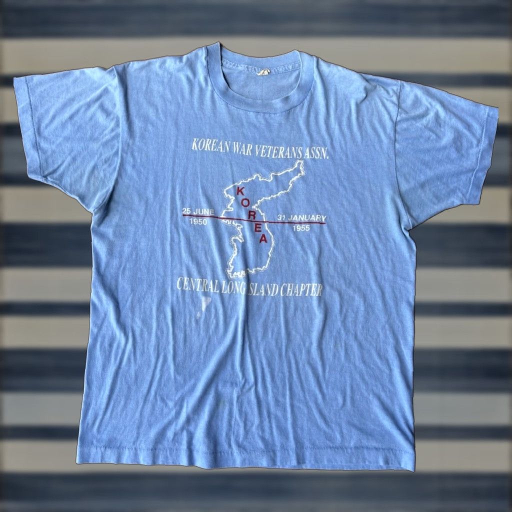 Vintage Vintage 80s Korean War Veteran T Shirt Small Single Stitch 50/50 Made in USA Size US S / EU 44-46 / 1 - 1 Thumbnail