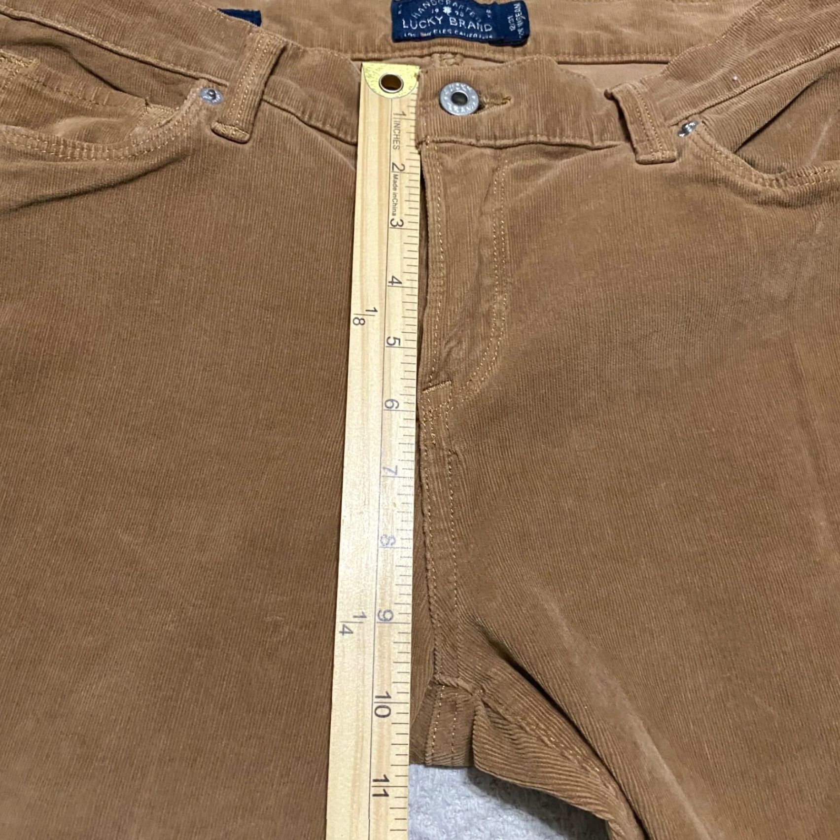 Lucky Brand Lucky Brand Womens Jeans Brown Corduroy Sofia Skinny Mid Rise 12 Adult Regular 29in Inseam 30in Waist 5-Pocket Stretch Corduroy Brown Jeans Women Size 34" / US 12 / IT 48 - 7 Thumbnail