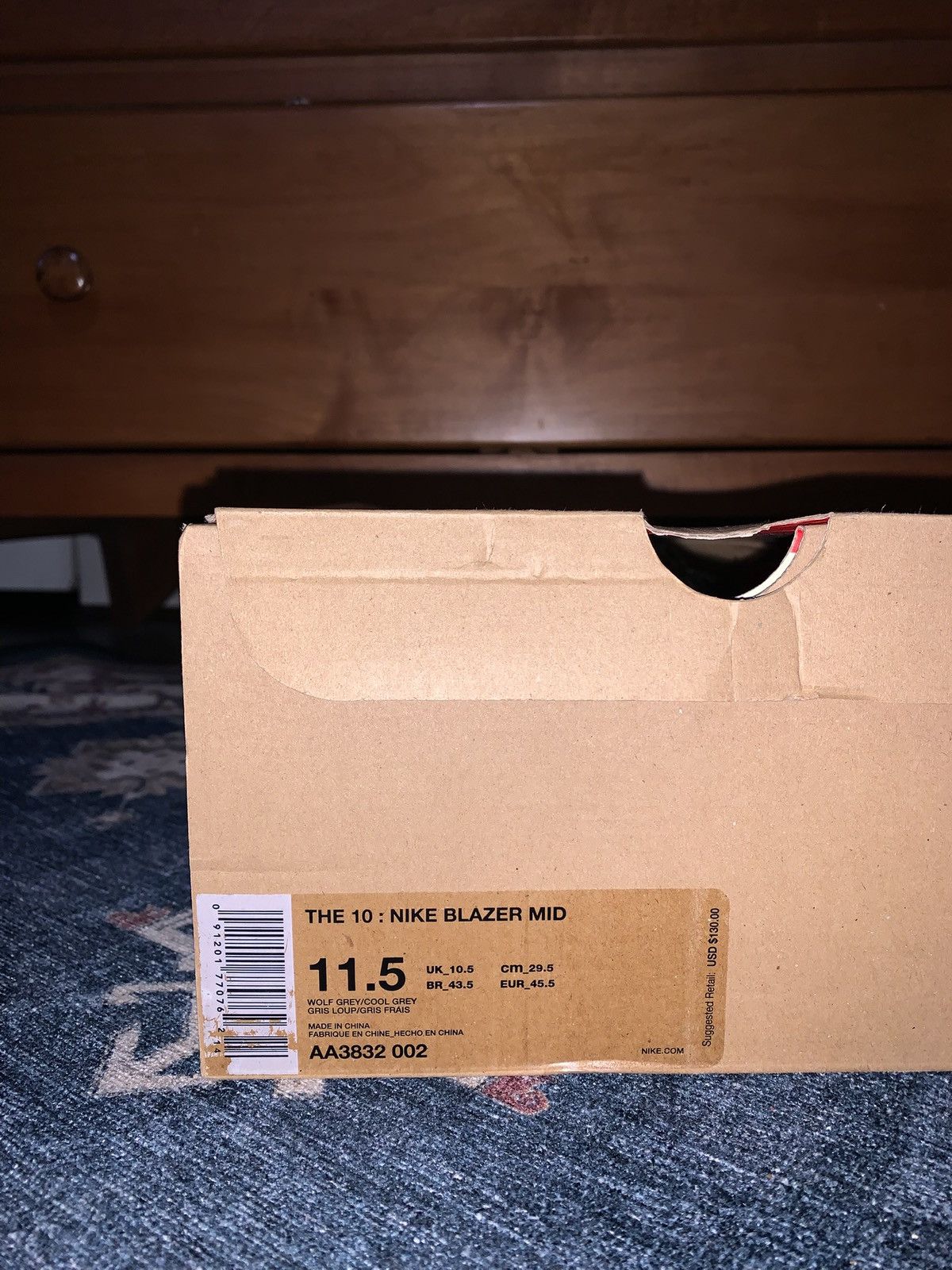 Nike 2018 Nike Blazer Mid Off-White Wolf Grey Serena Queen Size US 11.5 / EU 44-45 - 8 Thumbnail