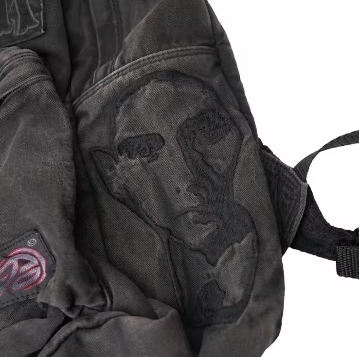 Japanese Brand Denim Y2k Backpack Women Streetwear Embroidery Letter Size ONE SIZE - 7 Thumbnail