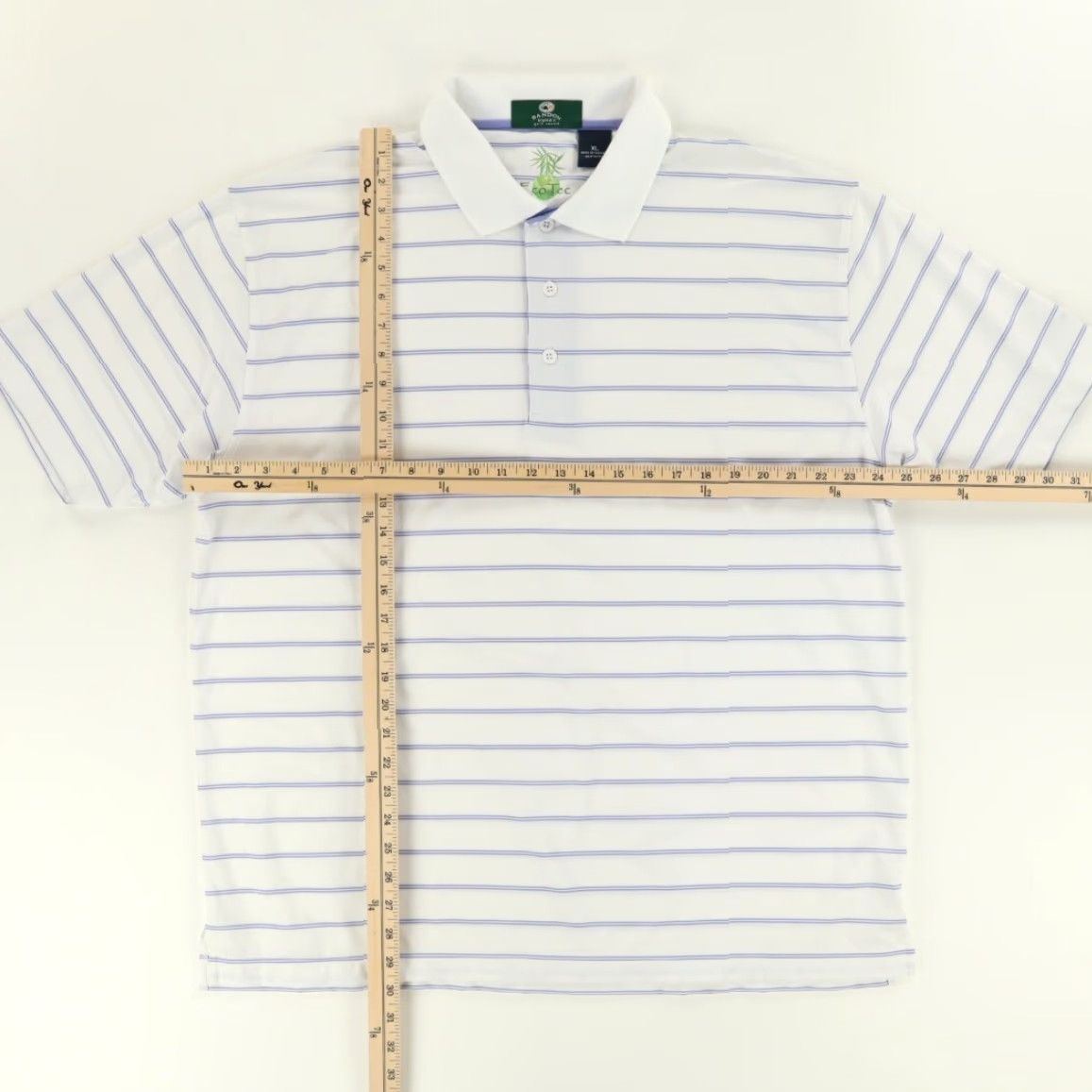 Vintage Bandon Dunes Eco Tee Golf Stretch Striped Polo Shirt White Men's XL Shirt Size US XL / EU 56 / 4 - 3 Thumbnail