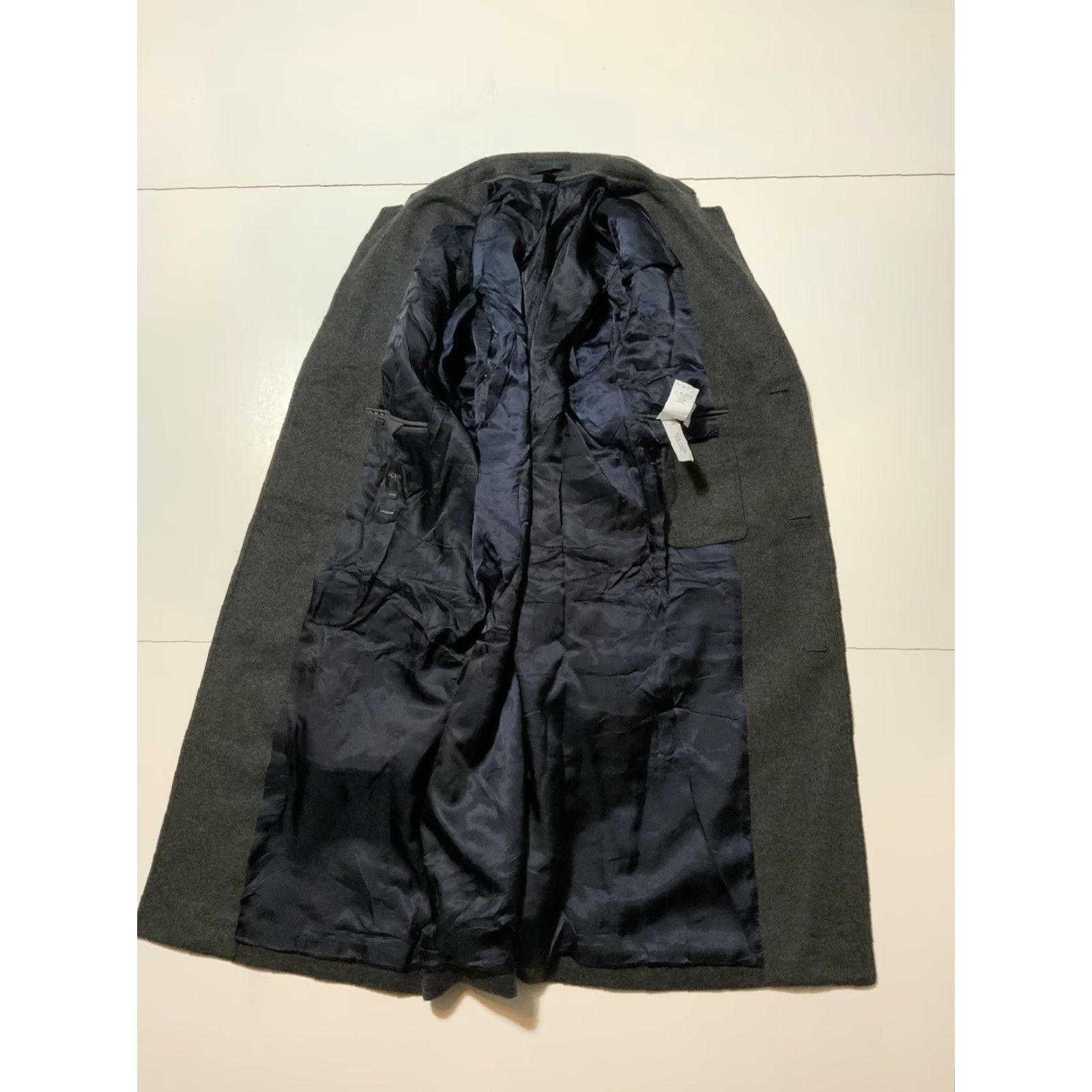 J.Crew VINTAGE J.CREW Overcoat Coat Mens 42L Charcoal Grey Wool Cashmere Long 95% Wool 5% Cashmere 05660 HO 2015 Size US XS / EU 42 / 0 - 4 Thumbnail