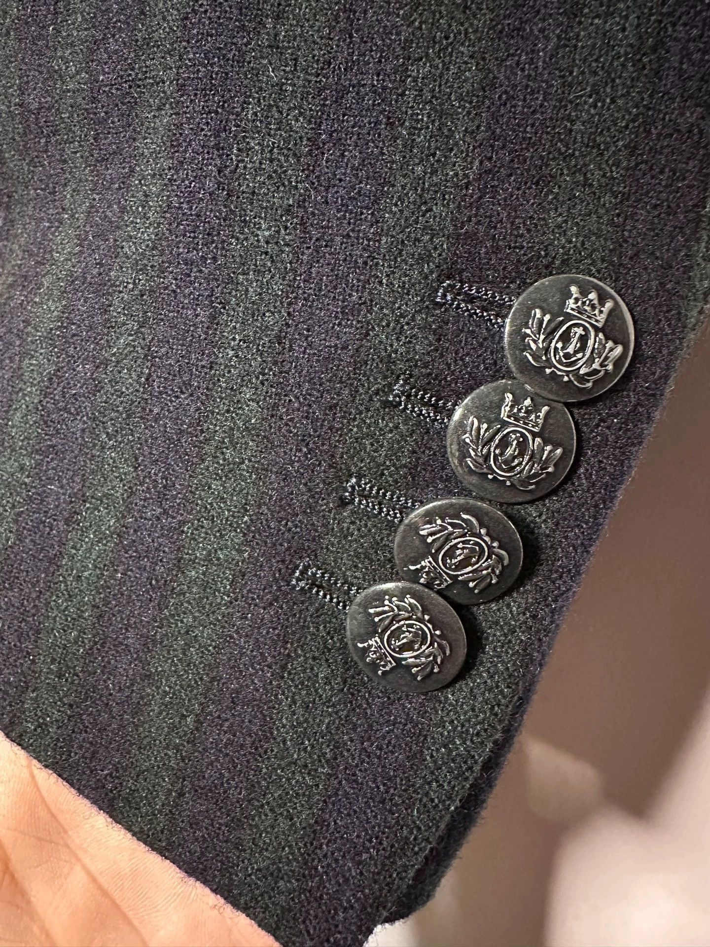 Lardini Lardini Slim DB Peak Lapel Suit 70% Wool B-G Stripe Size 40R - 4 Thumbnail