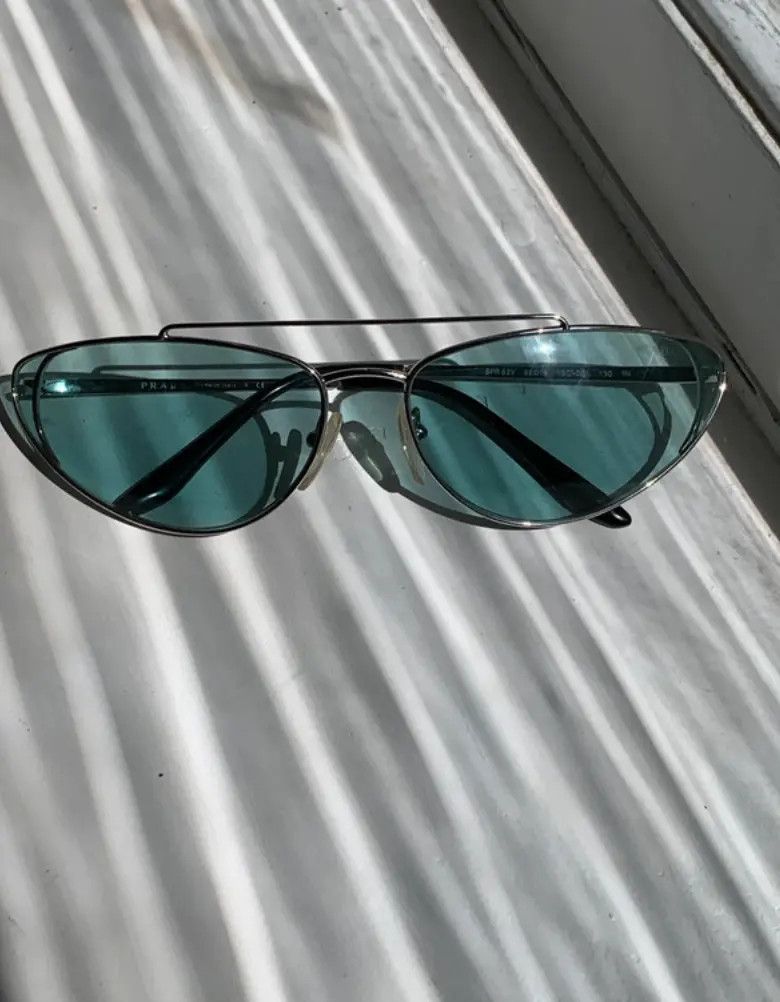 Prada × Vintage PRADA Sunglasses Rimless Sport Metal Frame Shield Wrap Size ONE SIZE - 1 Thumbnail