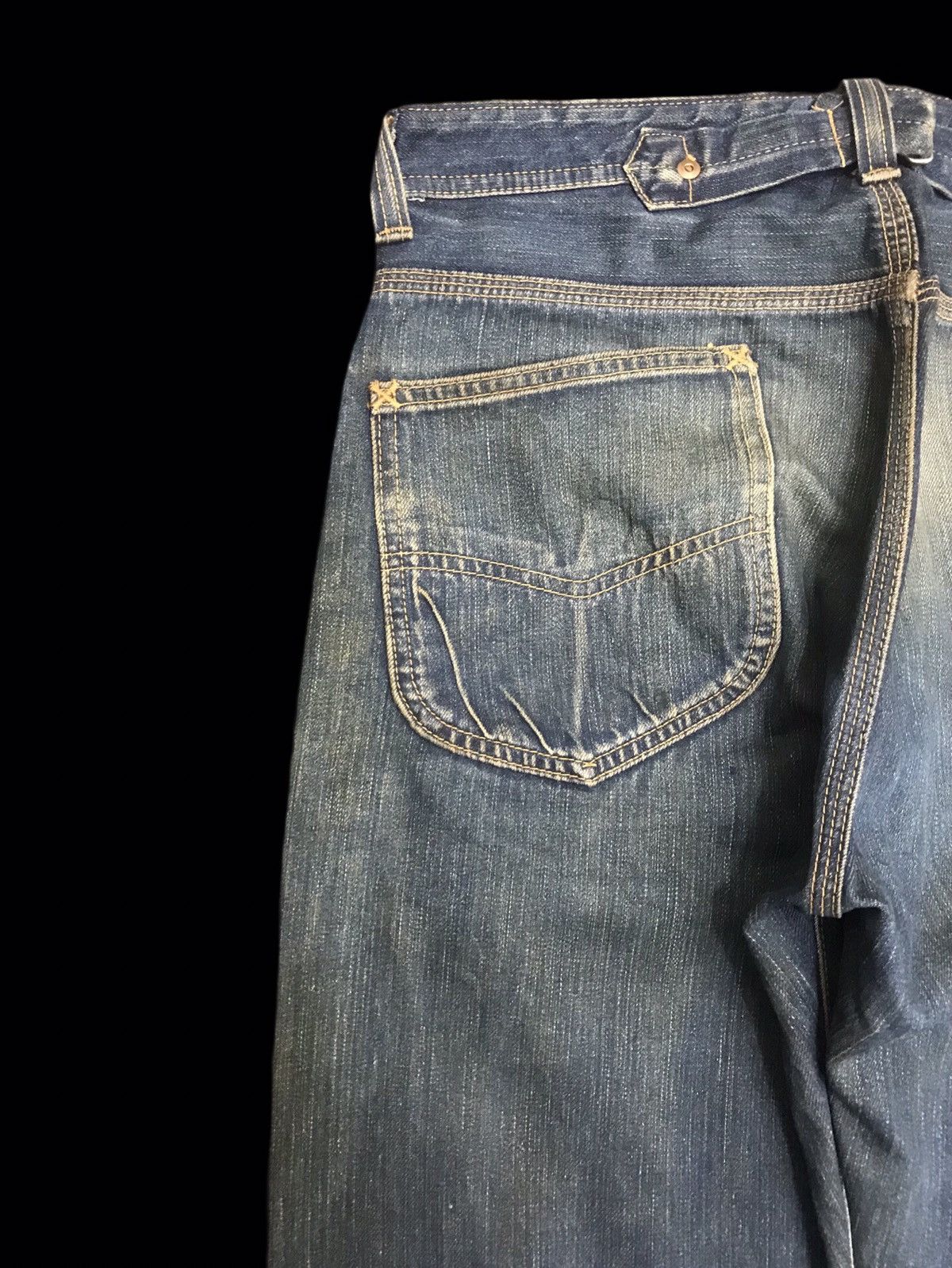 Lee 💥90s Style💥Lee COWBOY Selvedge Cinch Back Faded Denim F127 Size US 29 - 16 Thumbnail