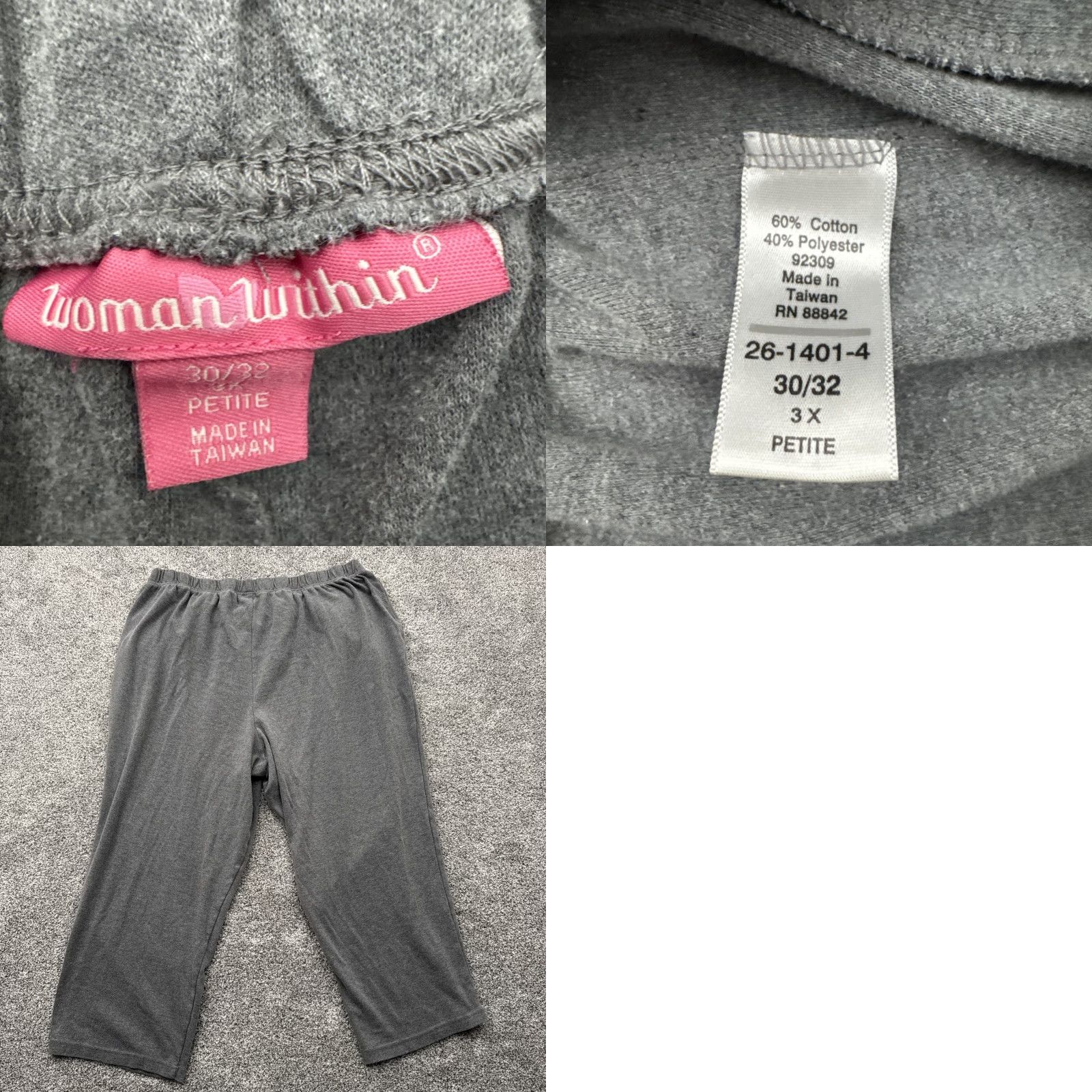 Vintage Woman Within Capri Pants Womens 3X Petite Lagenlook Comfort Stretch Y2K Inspired Size 40" / US 18 - 8 Thumbnail