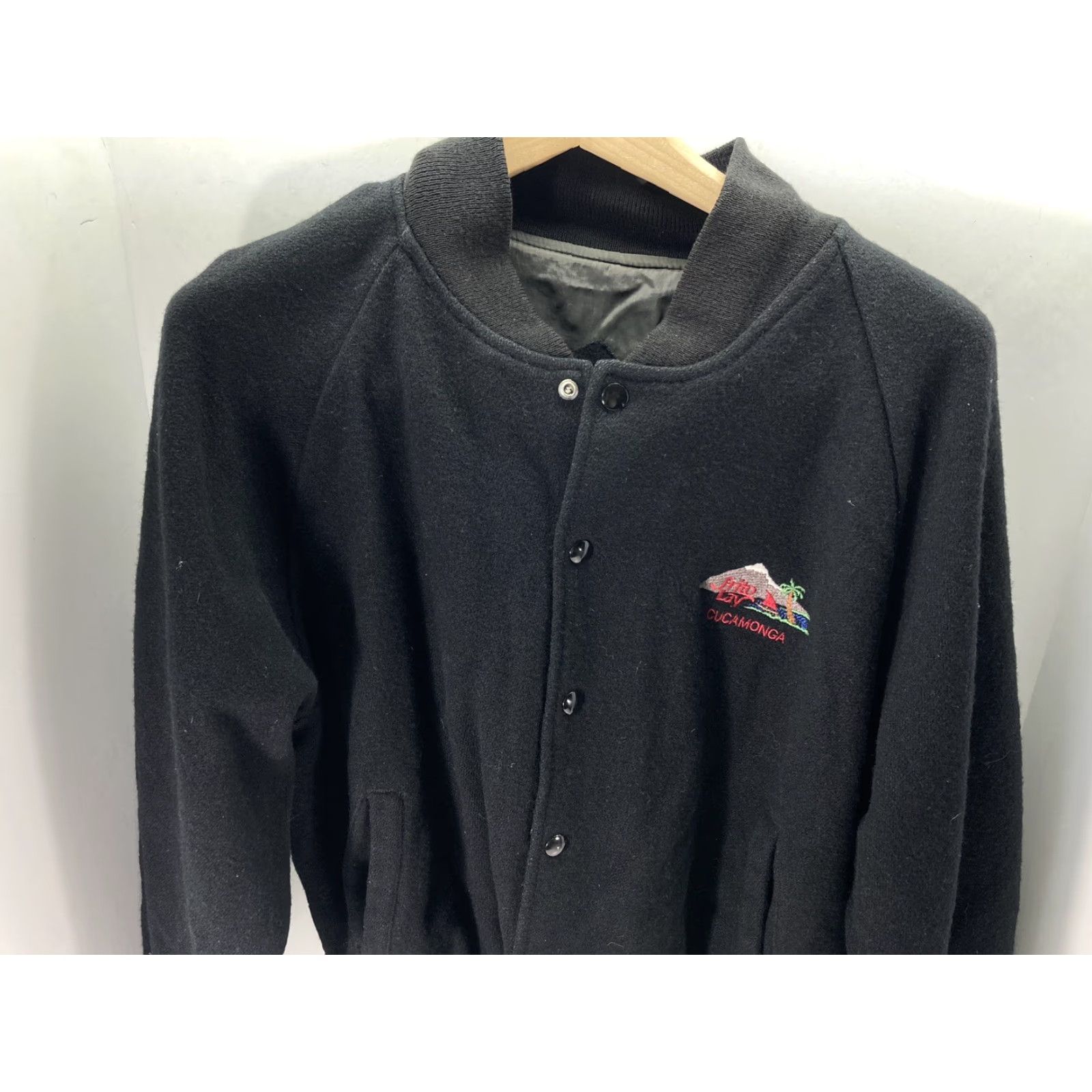 Vintage Frito Lay Cucamonga Jacket Coat Men XL Black Wool Blend Snap Vintage USA Varsity Jacket Men Size US XL / EU 56 / 4 - 2 Thumbnail