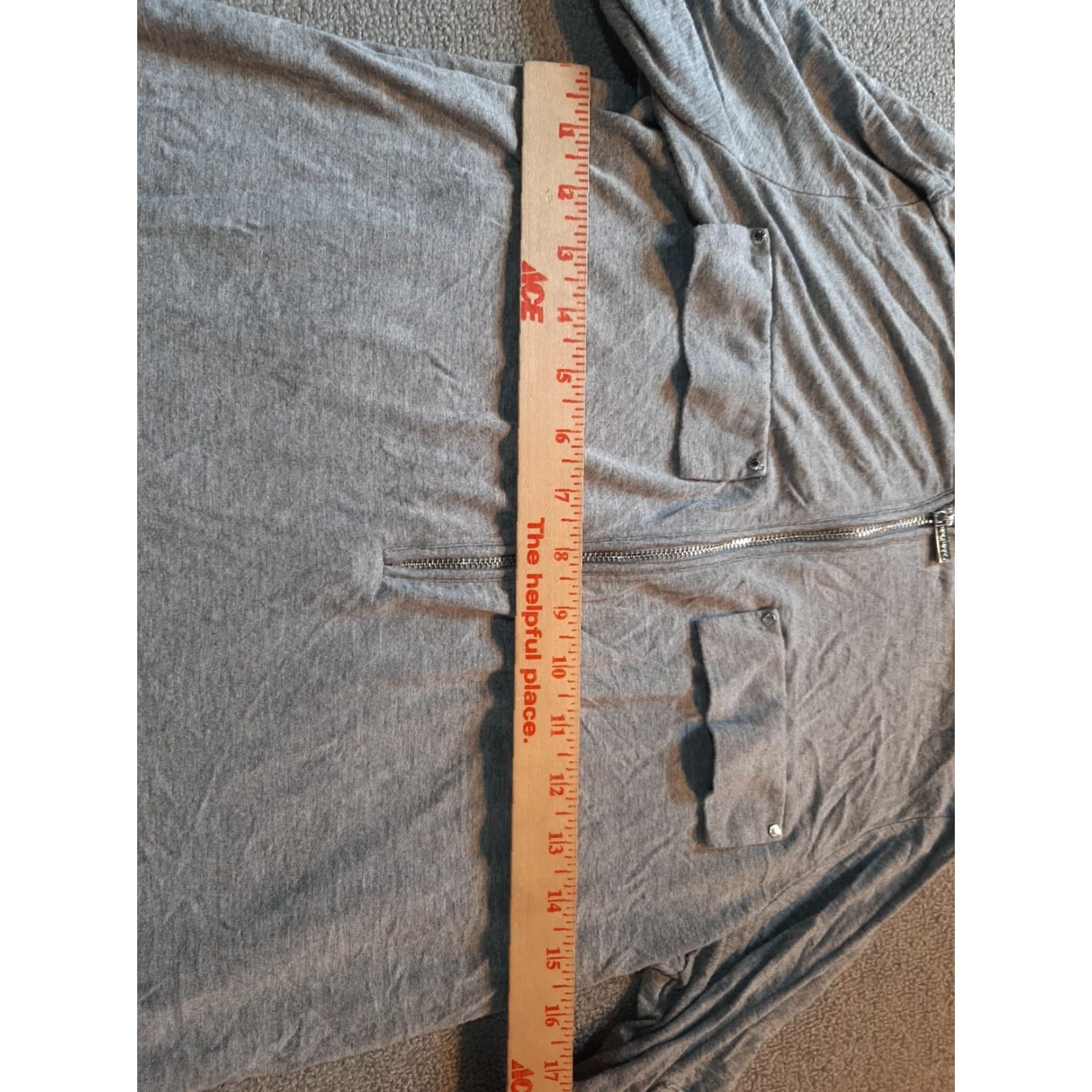 Calvin Klein Calvin Klein Womens S Top Gray 3/4 Sleeve Zip Blouse Size S / US 4 / IT 40 - 4 Thumbnail