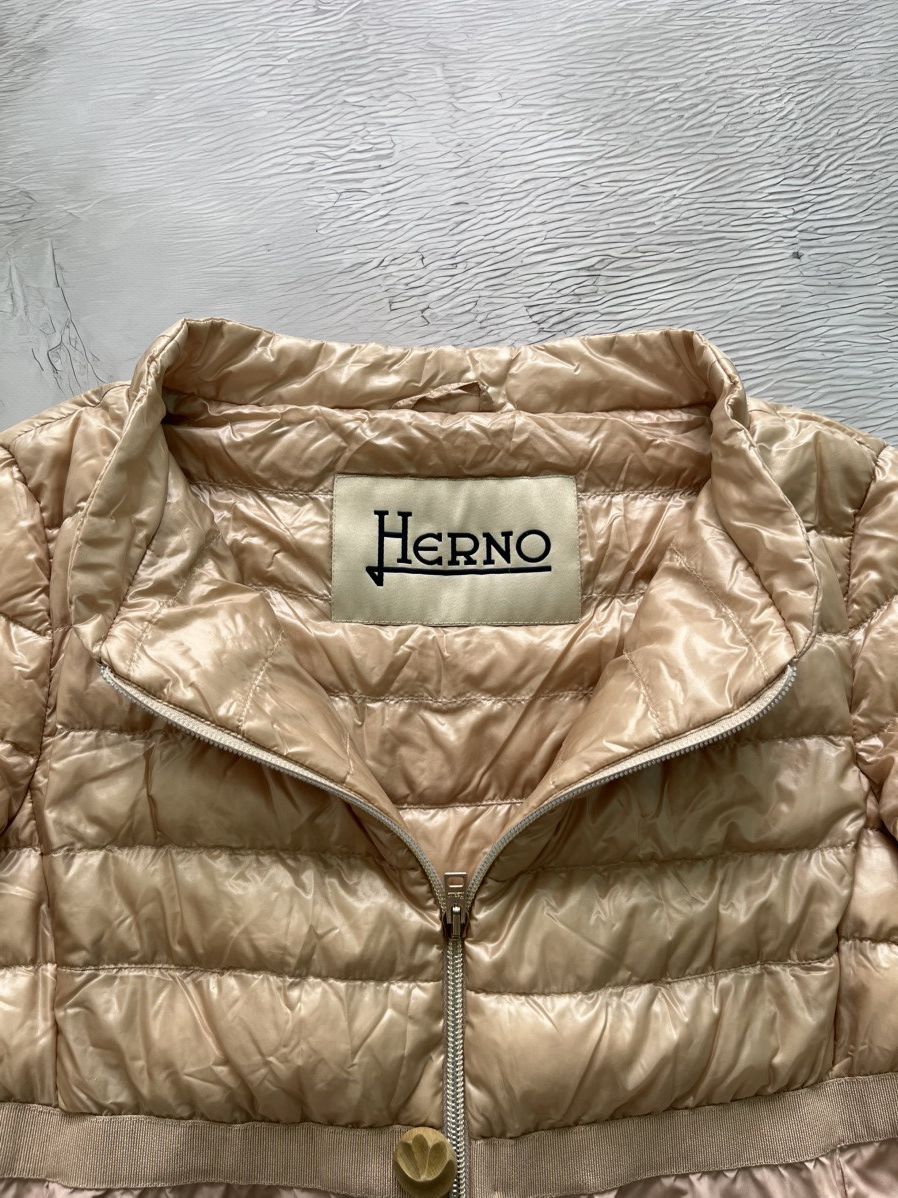 Herno Herno Vintage Luxury Puffer Jacket Light Beige Size L / US 10 / IT 46 - 9 Thumbnail
