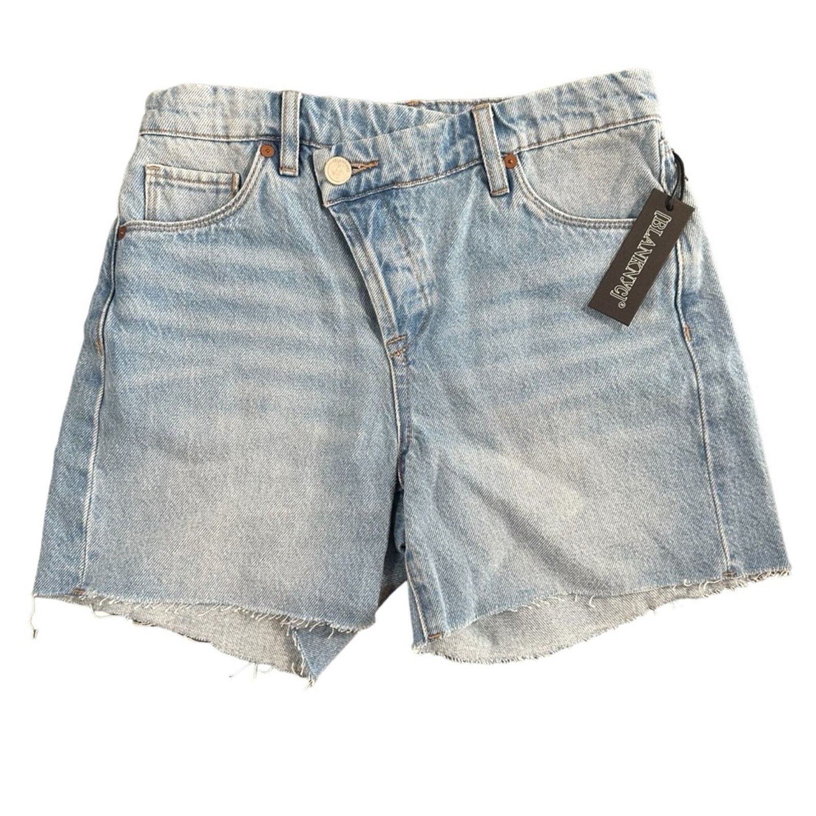 BLANKNYC BLANKNYC Light Wash Overlap Fly Cut Off Mom Shorts Size 25 Size 25" / US 0 / IT 36 - 1 Thumbnail