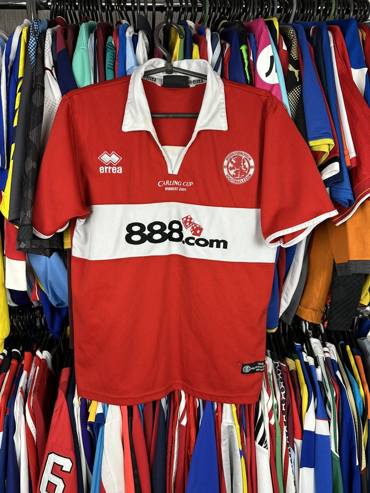 Errea RETRO ERREA MIDDLESBROUGH 2004 cup FOOTBALL SHIRT JERSEY Size US S / EU 44-46 / 1 - 1 Thumbnail