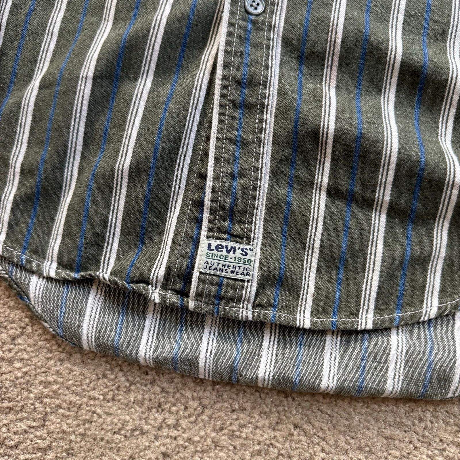 Levi's vtg Levi’s Vertical Striped Cotton Longsleeve Button Up Sz M Size US M / EU 48-50 / 2 - 2 Thumbnail