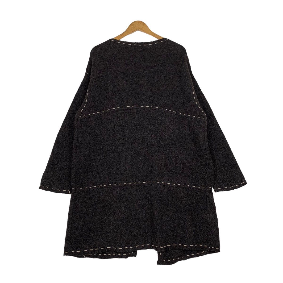 Trussardi TRUSSARDI Maglie Wool Long Cardigan Buttonless #1018-C46 Size XL / US 12-14 / IT 48-50 - 7 Thumbnail