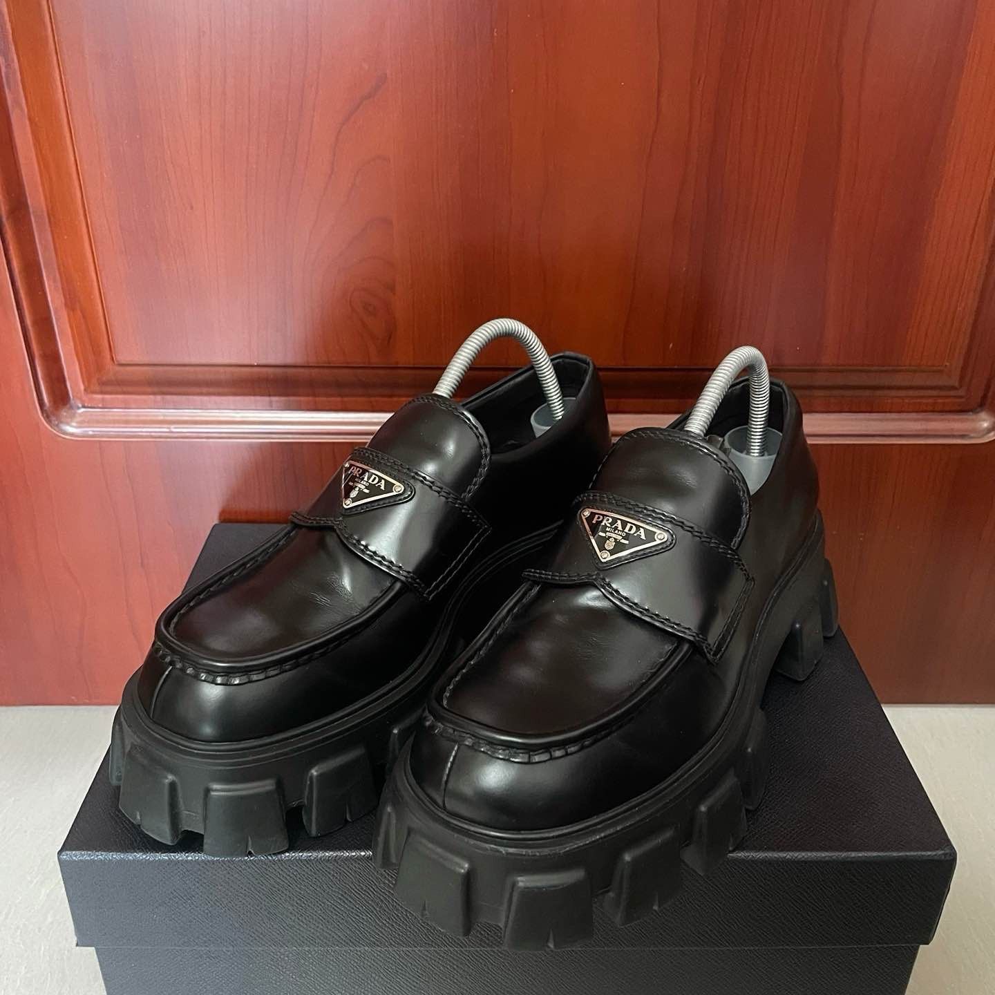 Prada Prada Monolith Leather Loafers Size 7 Size US 7 / EU 40 - 1 Thumbnail