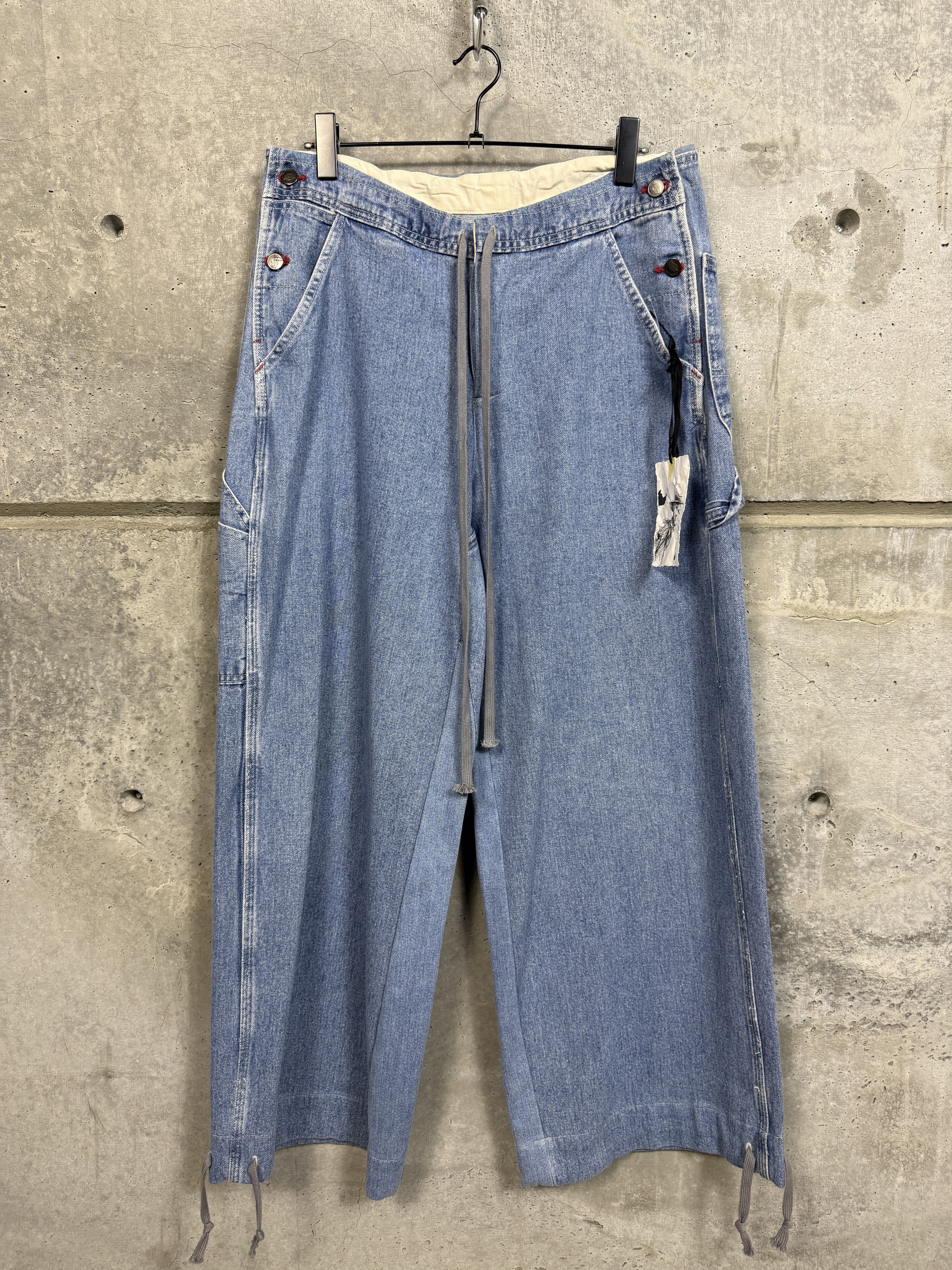 Greg Lauren $1250 Greg Lauren Overall Wide Leg Jeans Size US 34 / EU 50 - 1 Thumbnail