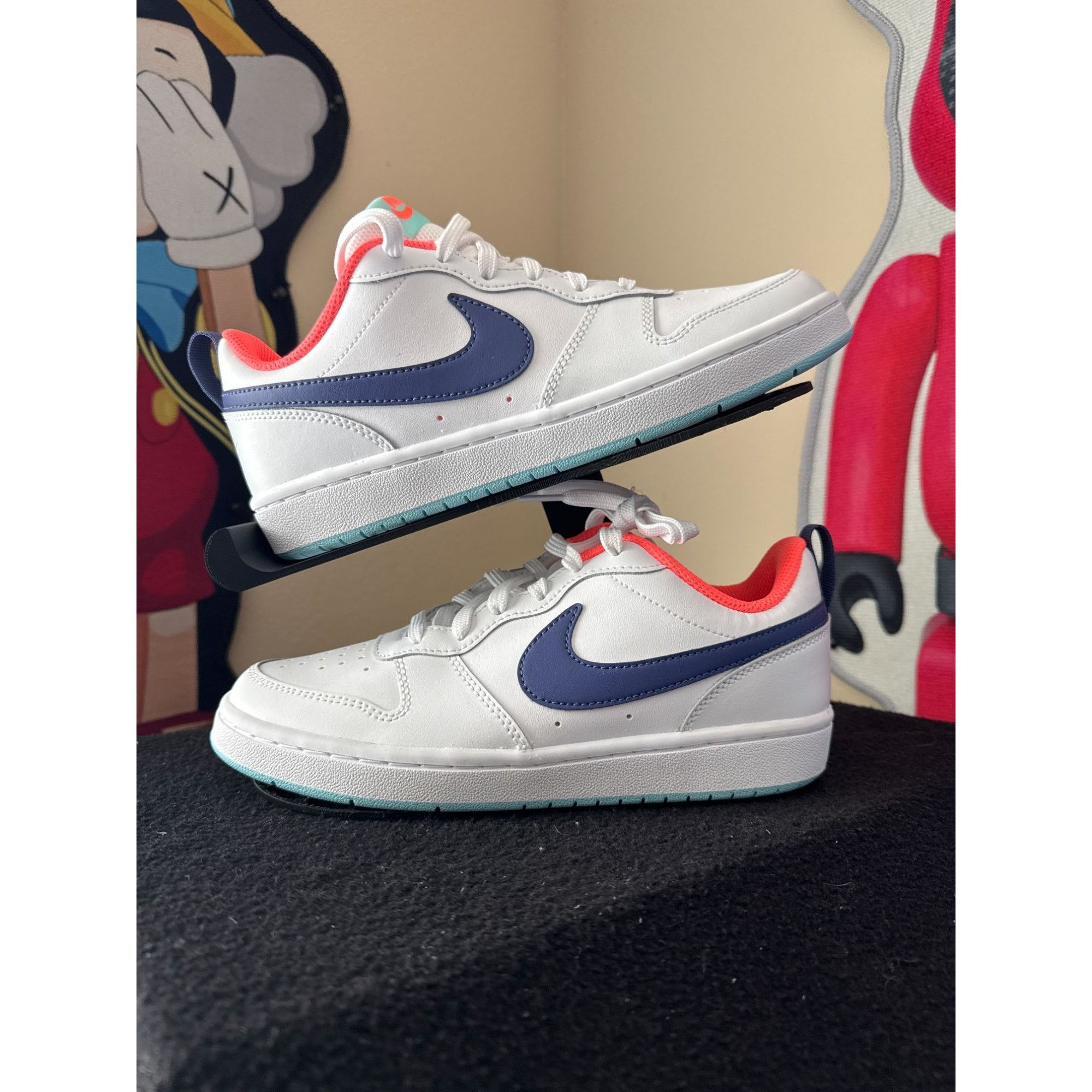 Nike Kids Nike Court Borough Low 2 GS 'White Dark Purple Dust' Bl Size US 7 / IT 37 - 1 Thumbnail