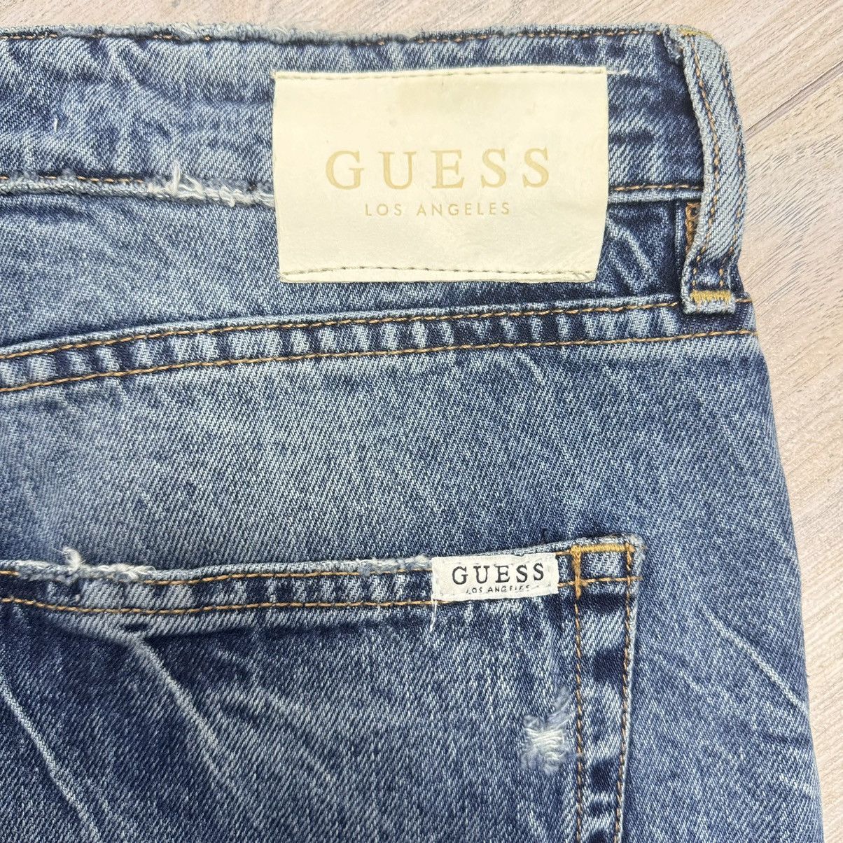 Designer Rare Guess Distressed Slim Italian Selvedge Denim Jeans Size US 38 / EU 54 - 16 Thumbnail