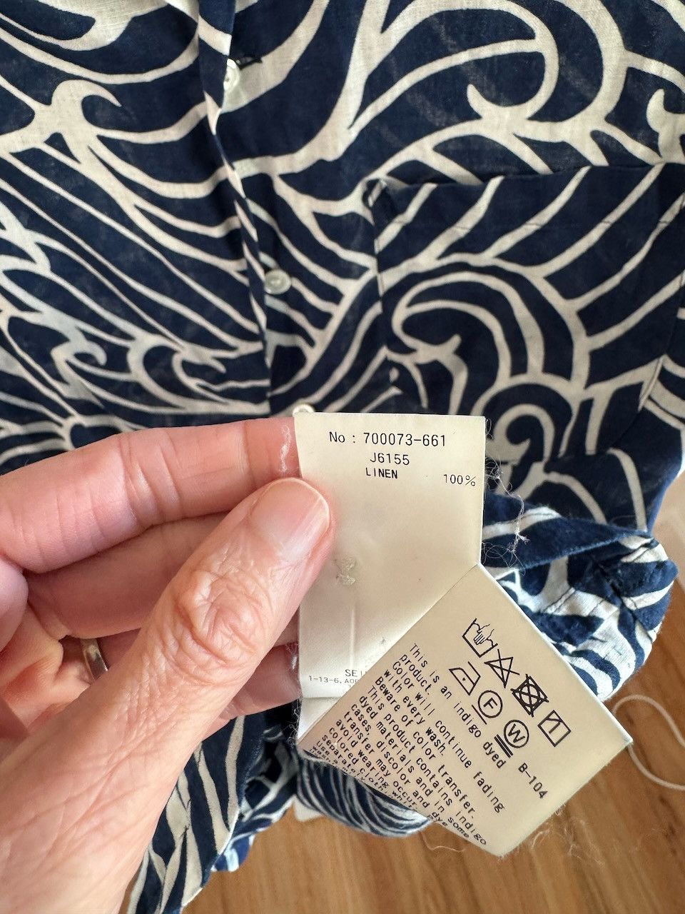 Blue Blue Japan Indigo-dyed button-down shirt, wave Size US S / EU 44-46 / 1 - 7 Thumbnail