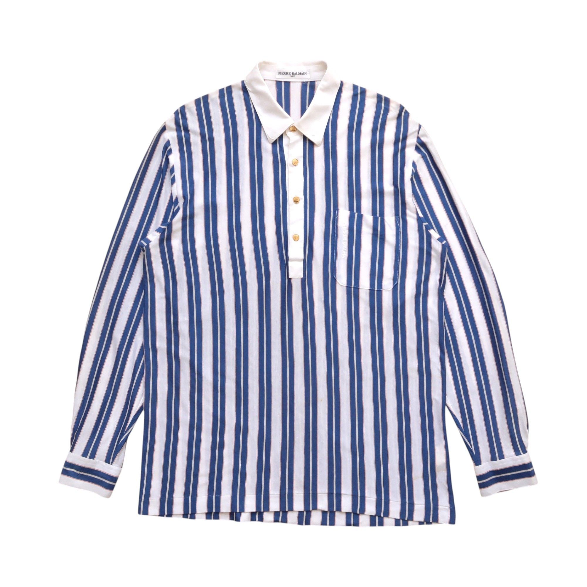 Balmain Vintage 90s Pierre Balmain Luxury Stripe Rugby Polo Shirt | Grailed
