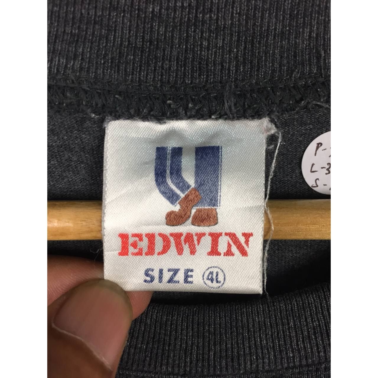 Edwin × Vintage Vtg Edwin Embroidered Logo Long Sleeve Tee Size US XXL / EU 58 / 5 - 10 Thumbnail