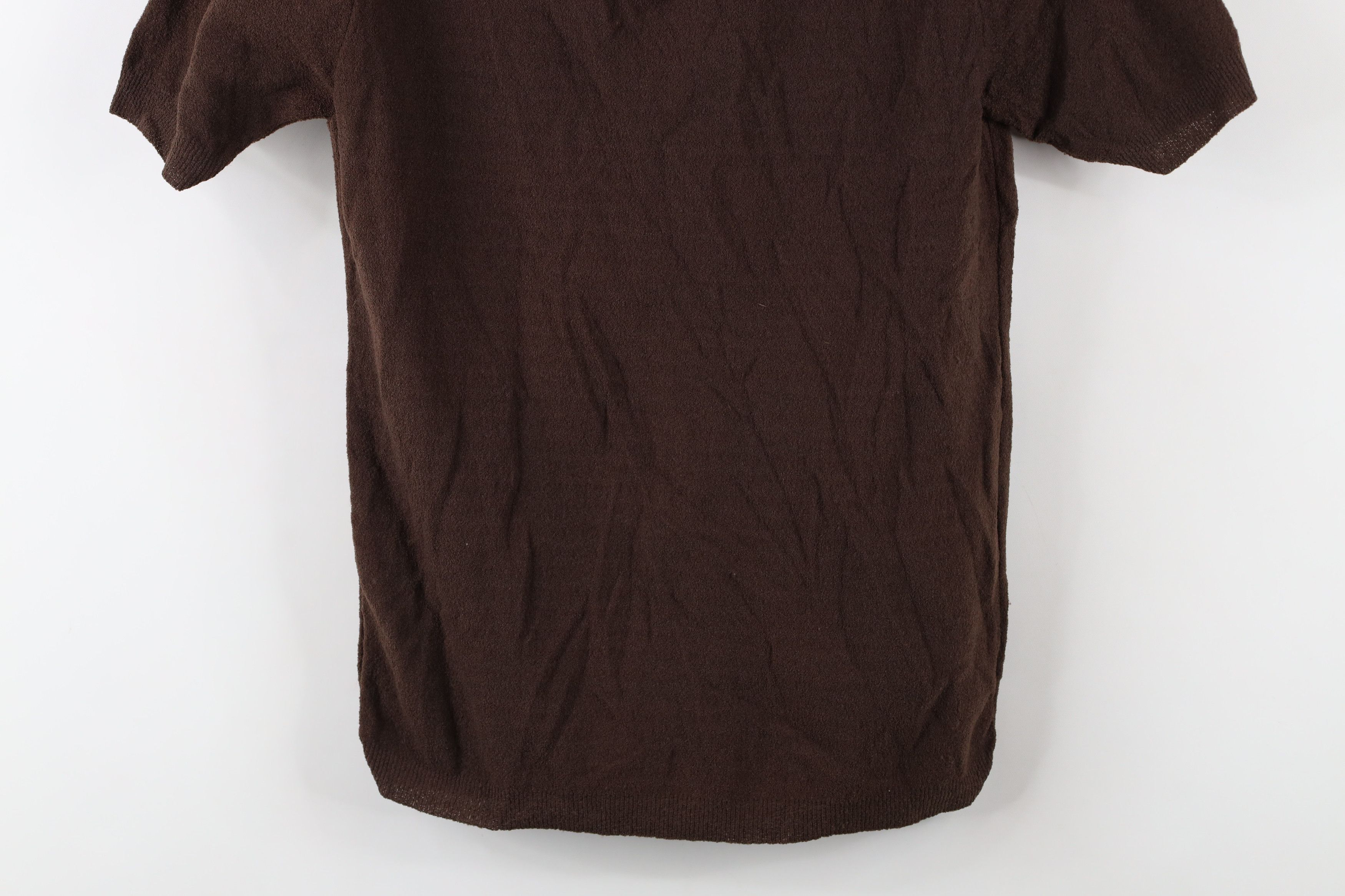 Vintage Vintage 60s 70s Streetwear Knit Back Zip T-Shirt Brown USA Size XS / US 0-2 / IT 36-38 - 12 Thumbnail