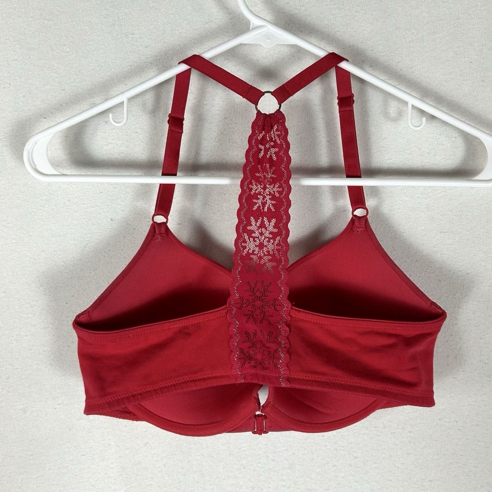 Victoria's Secret Victoria's Secret Push-Up Bra Womens 32DD Red Y-Back Front Clasp Size ONE SIZE - 4 Thumbnail