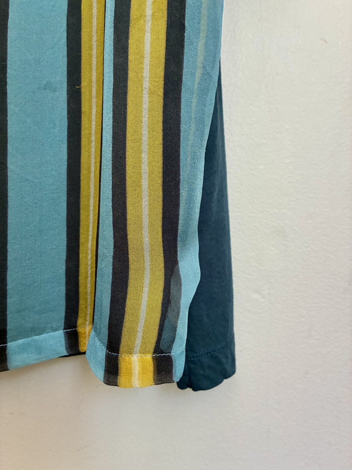 Dries Van Noten Dries Van Noten Vintage Silk Overlay Striped Tee Size US S / EU 44-46 / 1 - 17 Thumbnail
